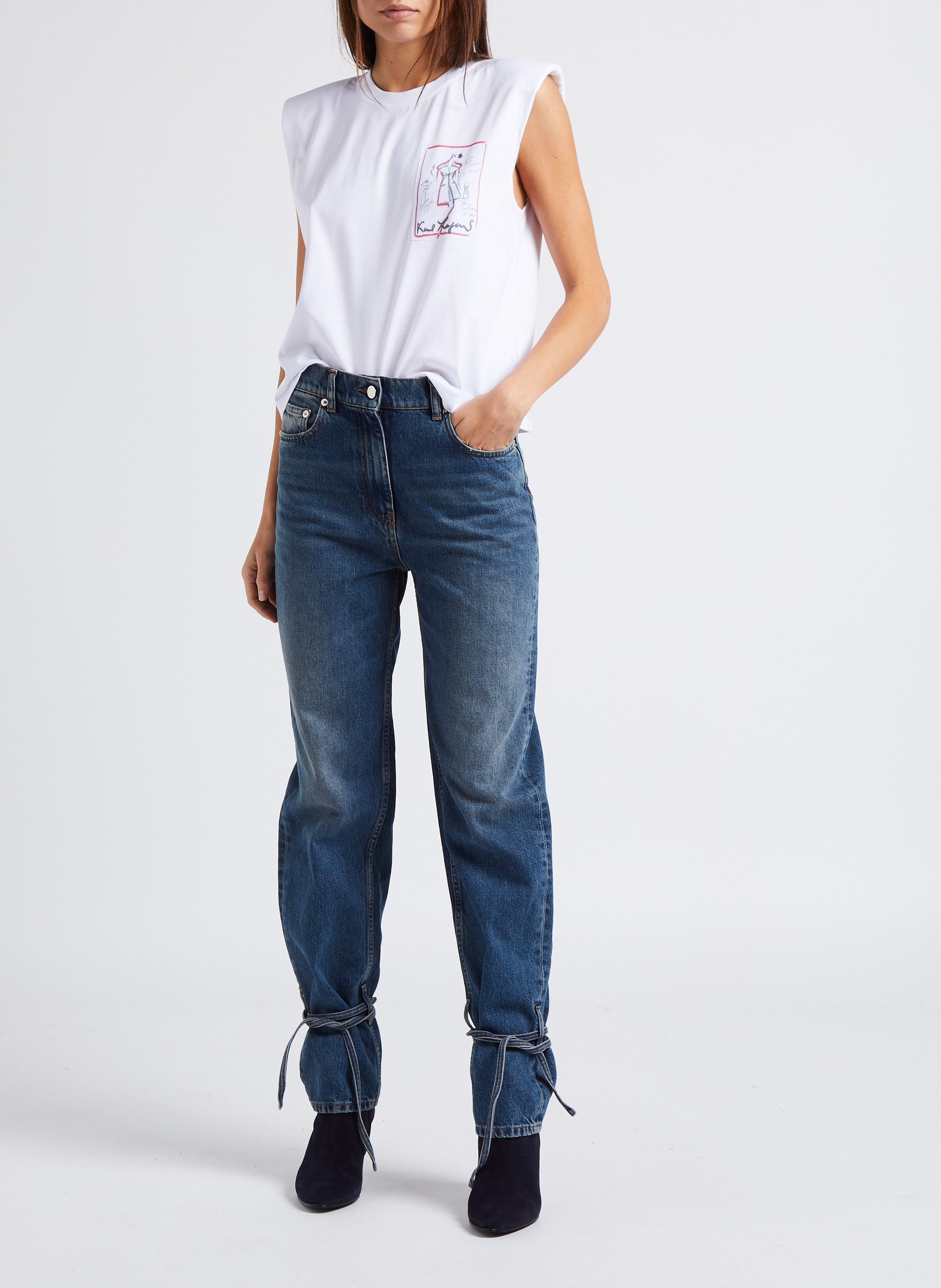 Straight-leg cotton jeans IRO Blue
