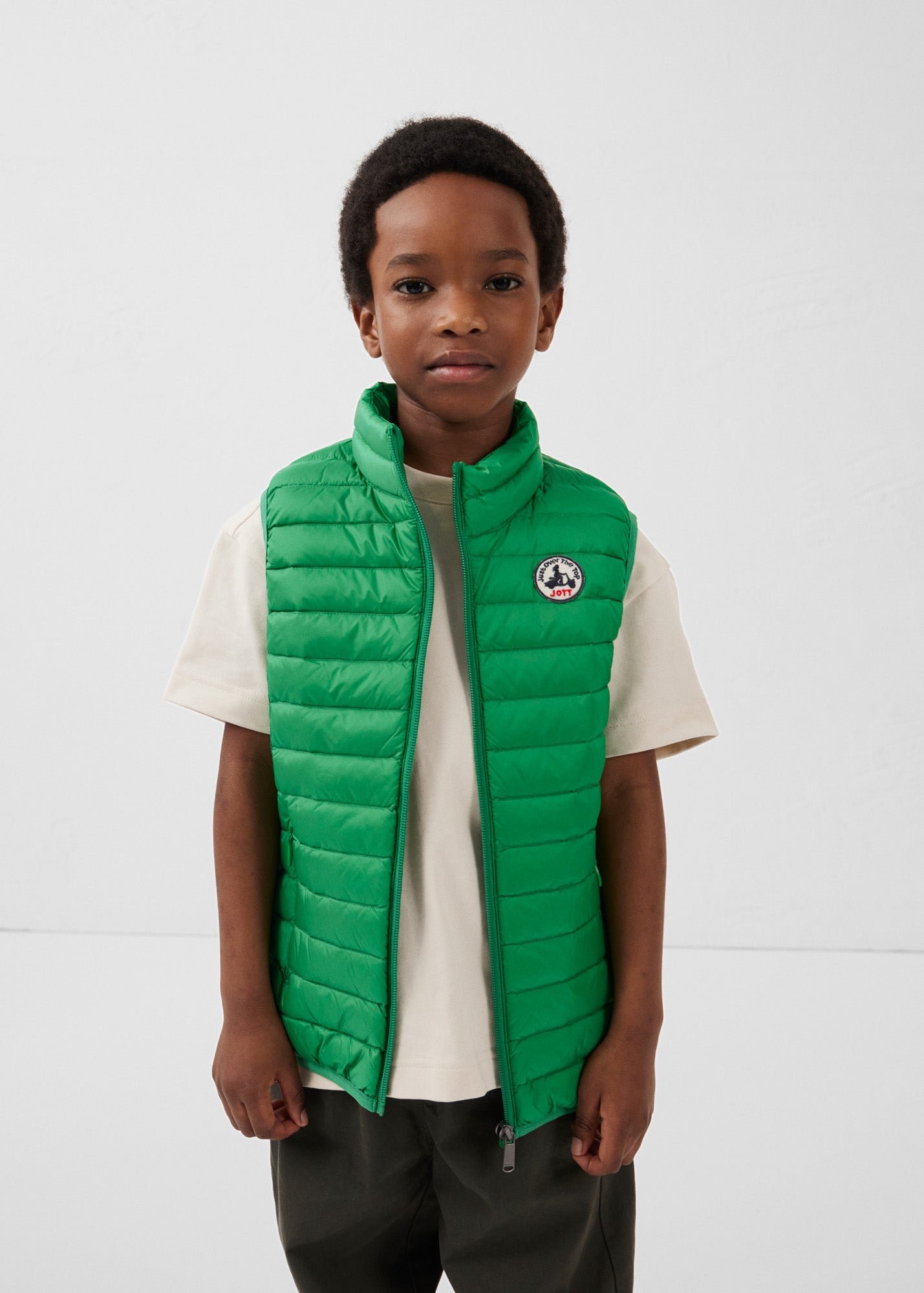 Zoe children's sleeveless puffer jacket JOTT Green