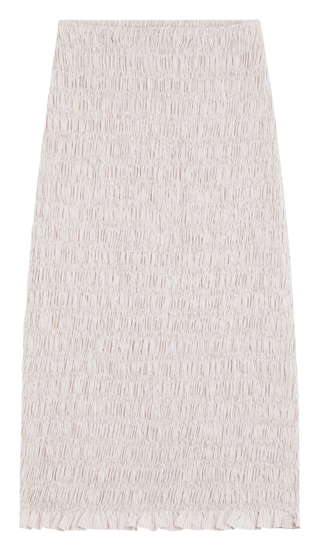 Rok met smokwerk in midi-lengte ROSEANNA Beige