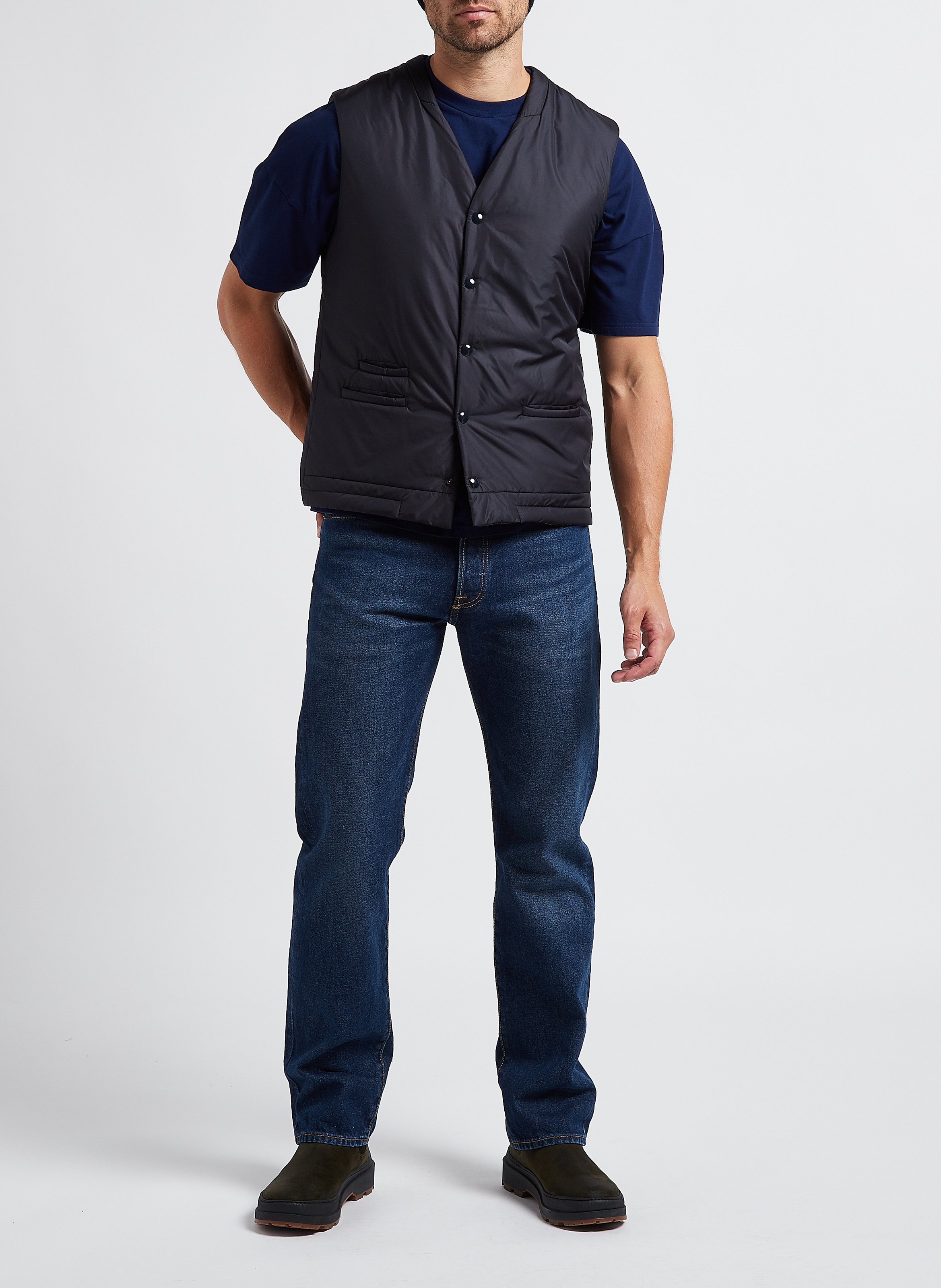 Veste col V sans manches  HOMECORE Bleu