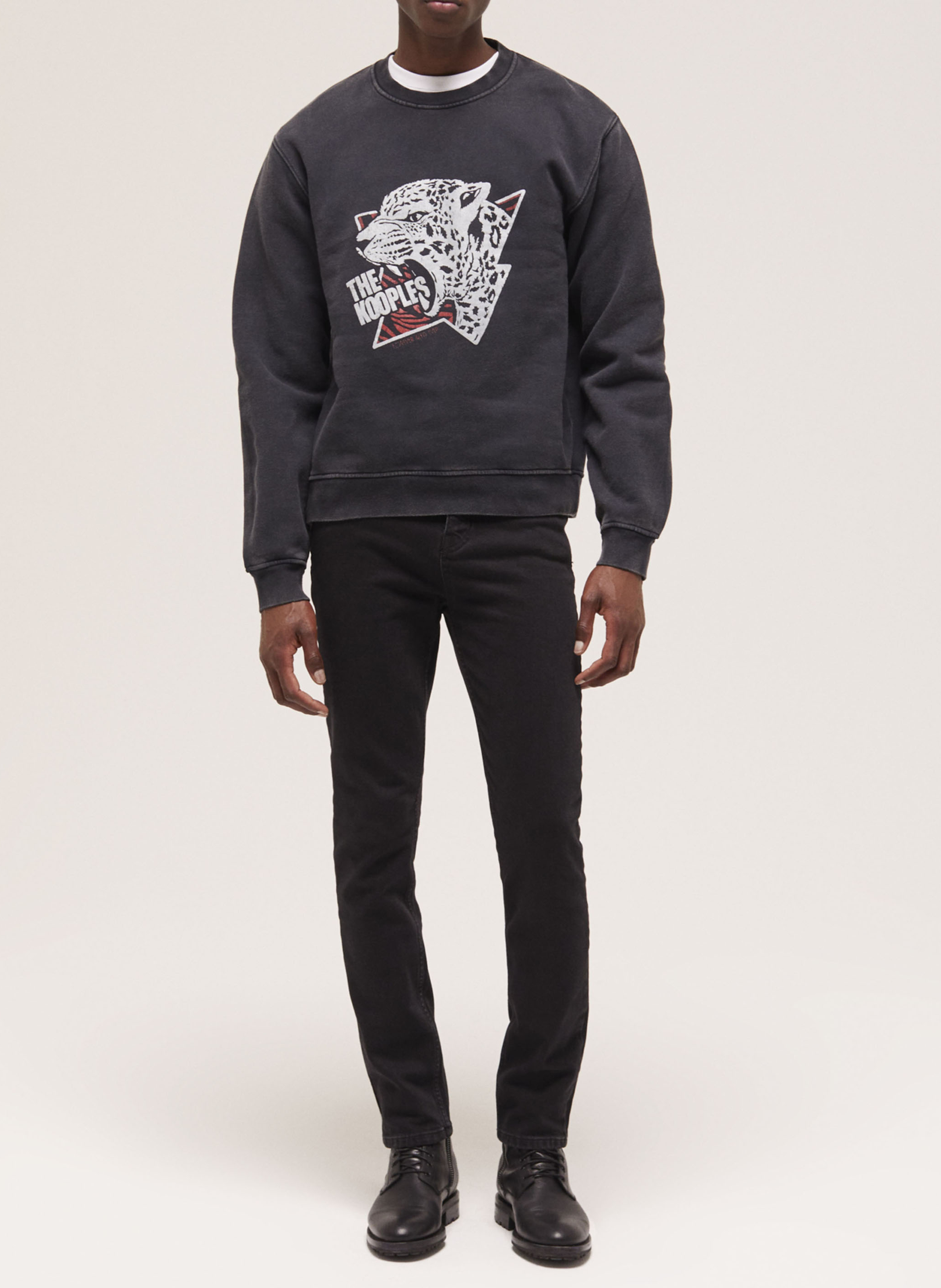 Sweat imprimé en coton délavé THE KOOPLES Bleu