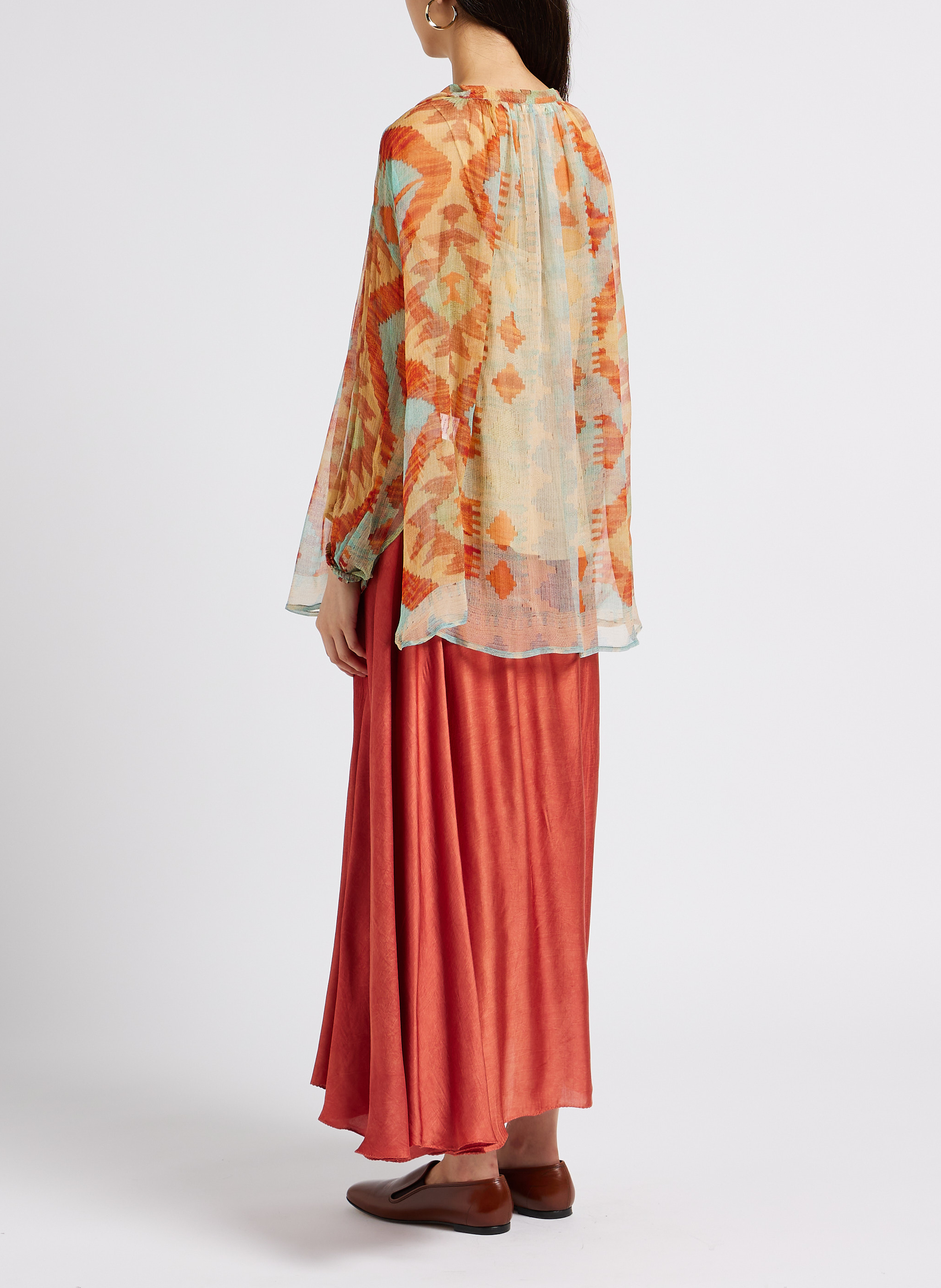 Jupe mi-longue satinée MES DEMOISELLES Rose