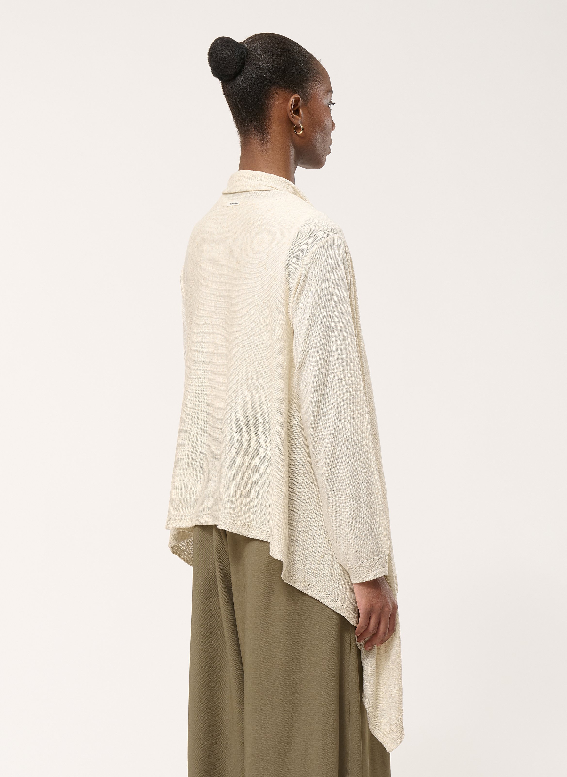 Cardigan oversize  en maille HUMILITY Beige