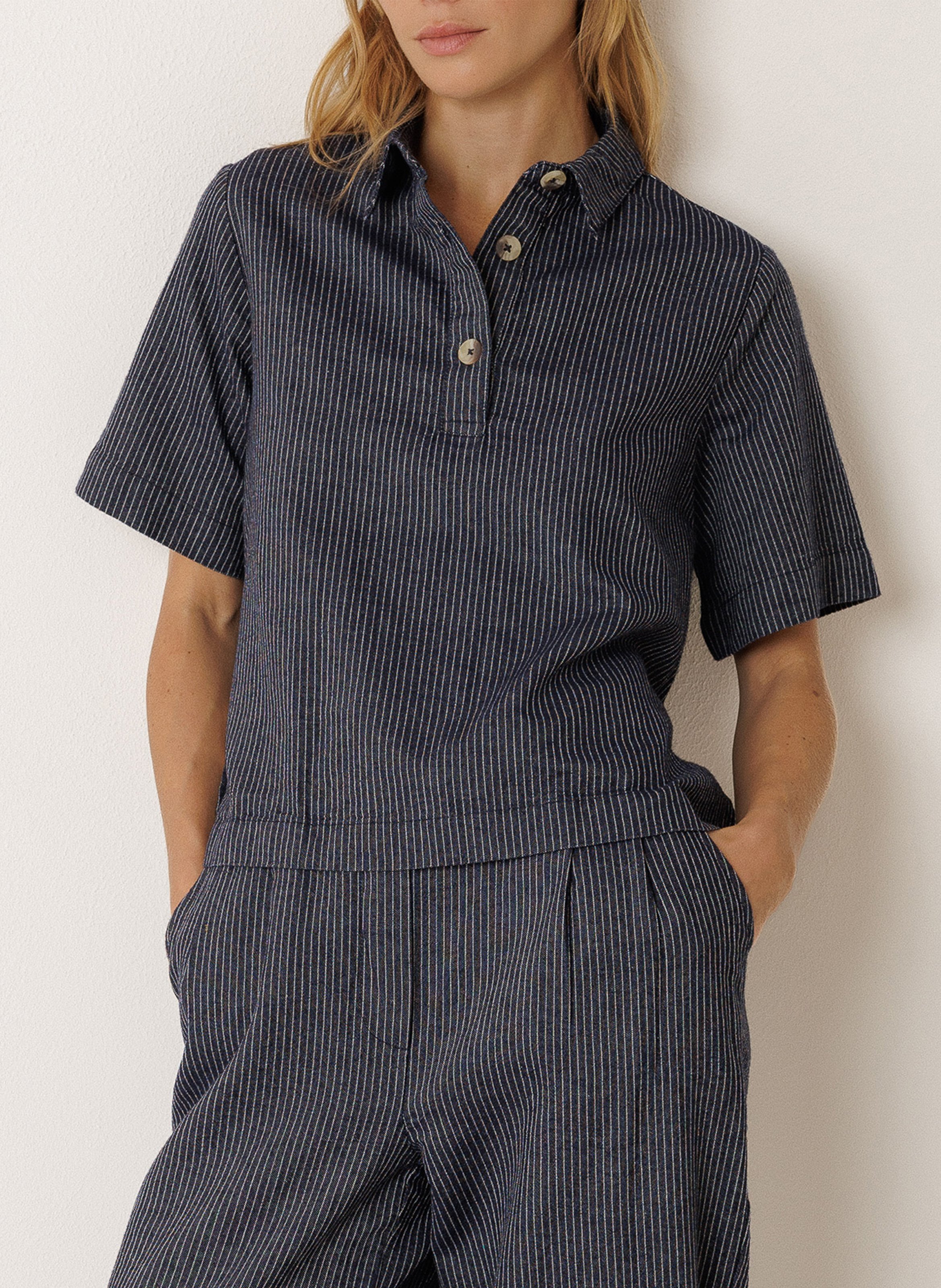 Polo-Shirt aus Bio-Baumwolle INDI & COLD Blau