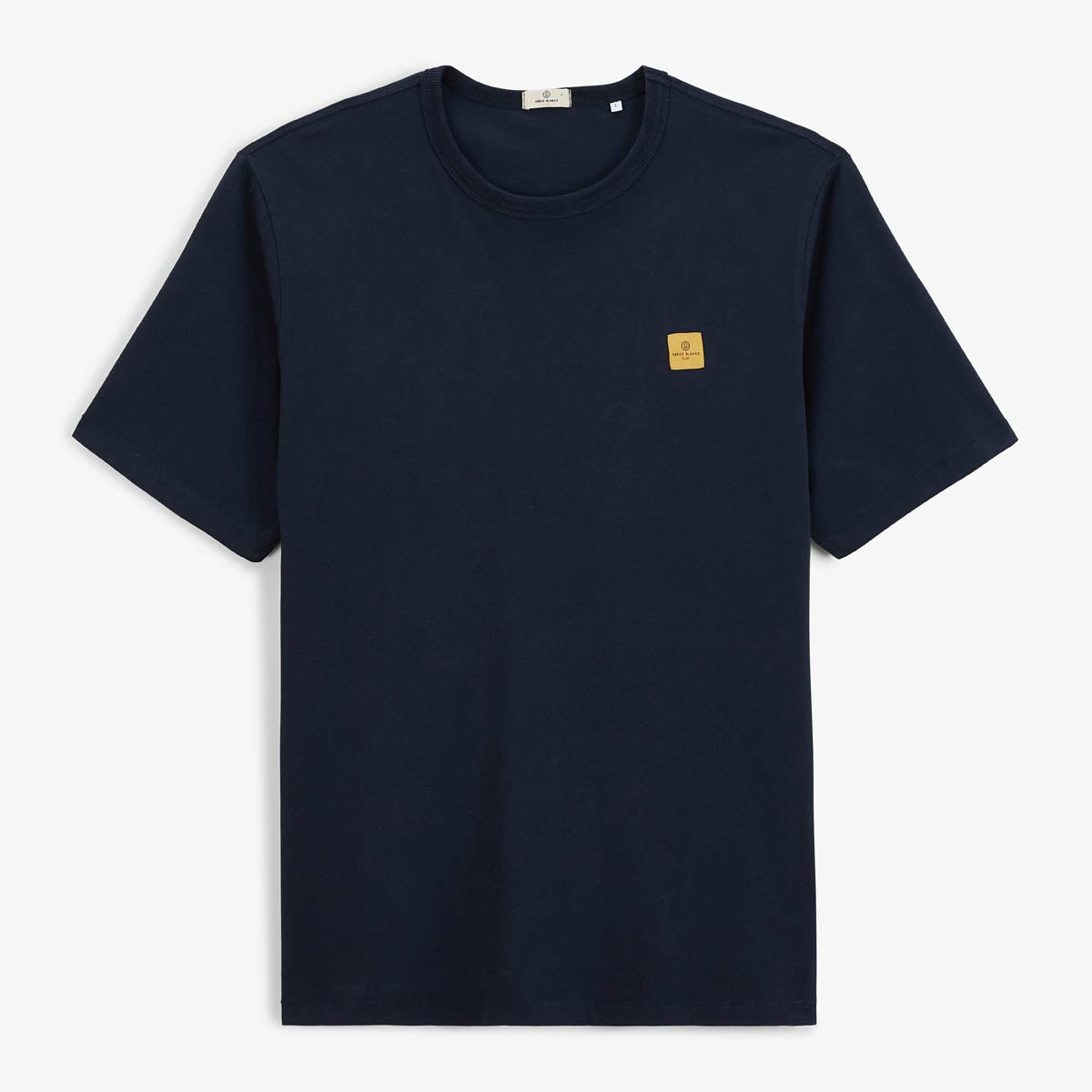 Round neck t-shirt in printed cotton jersey back SERGE BLANCO Blue