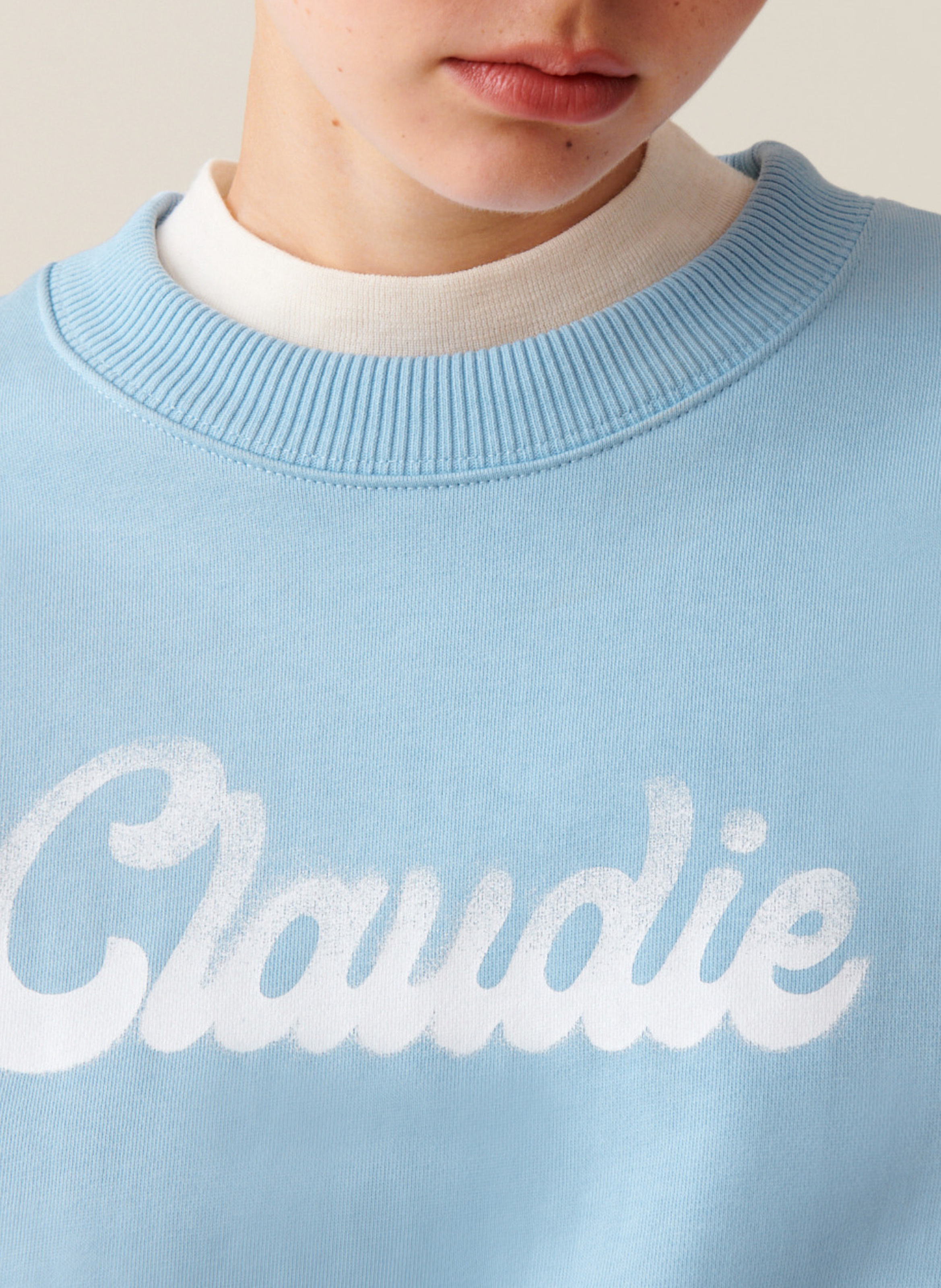Oversized printed cotton sweatshirt CLAUDIE PIERLOT Blue
