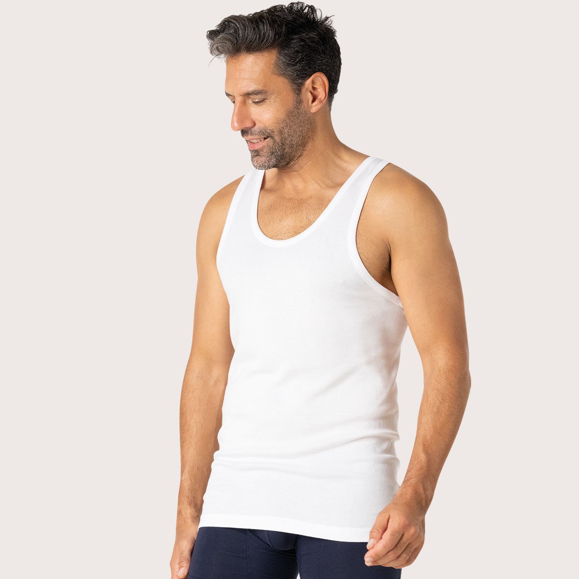 Set of 3 heritage pure cotton tank tops EMINENCE White