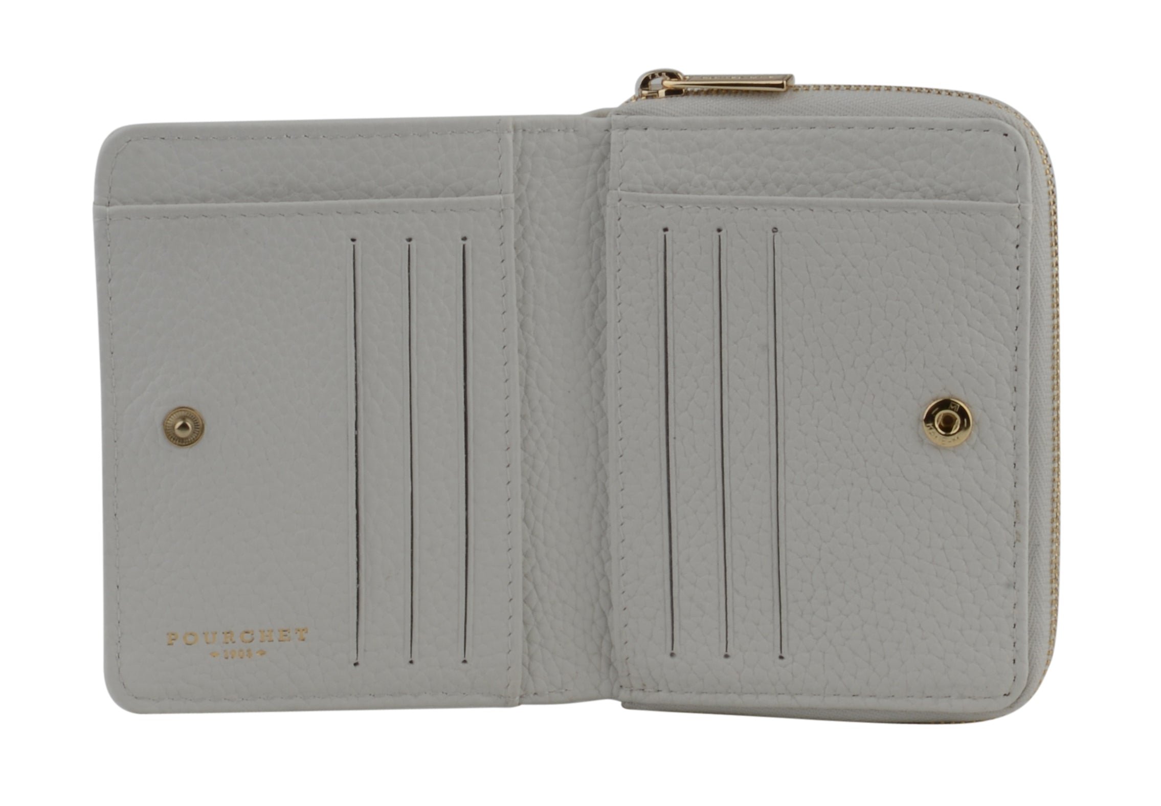 Calfskin leather wallet White
