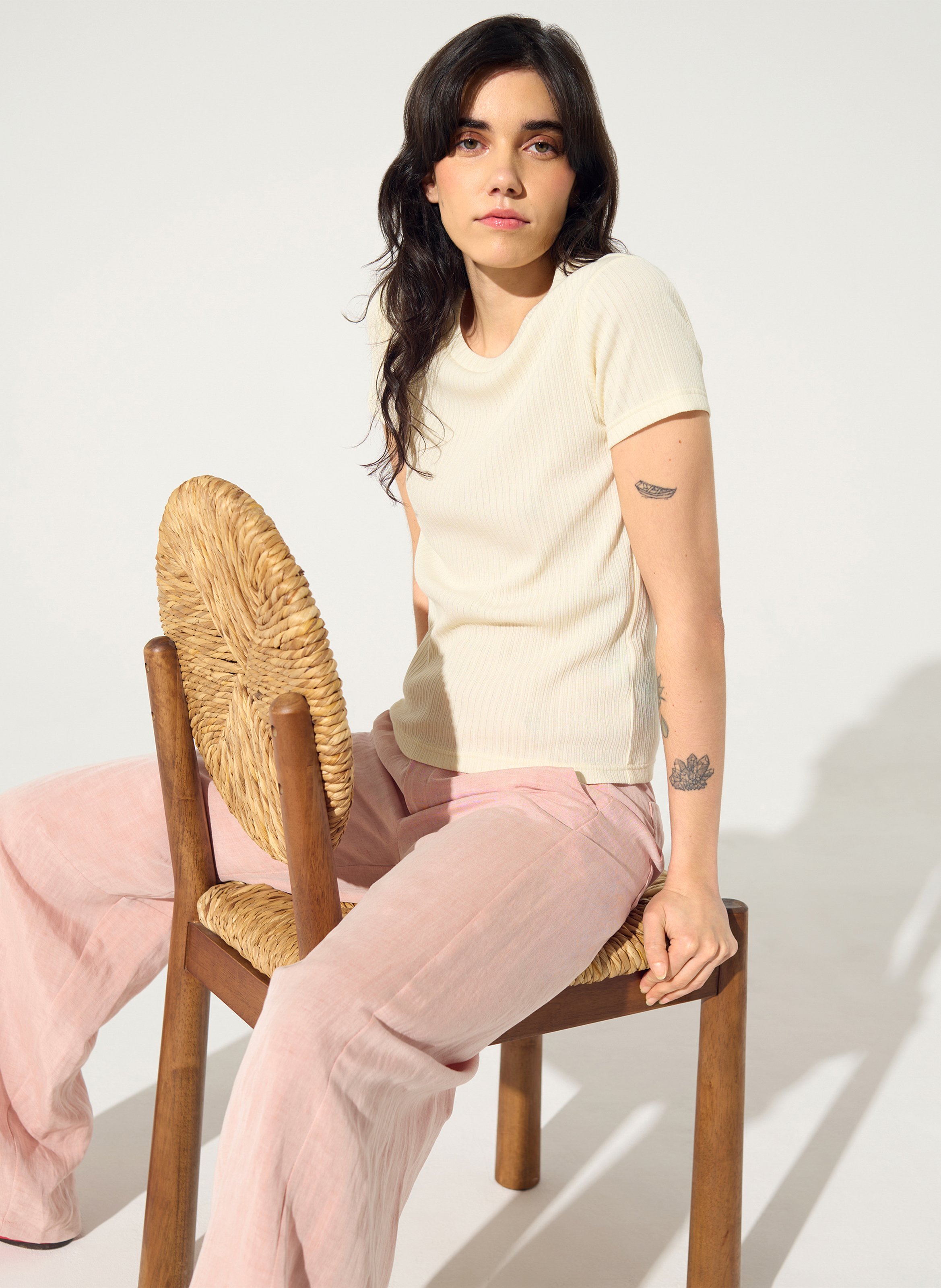 Tee-shirt en coton mélangé COTELAC ACOTE Blanc