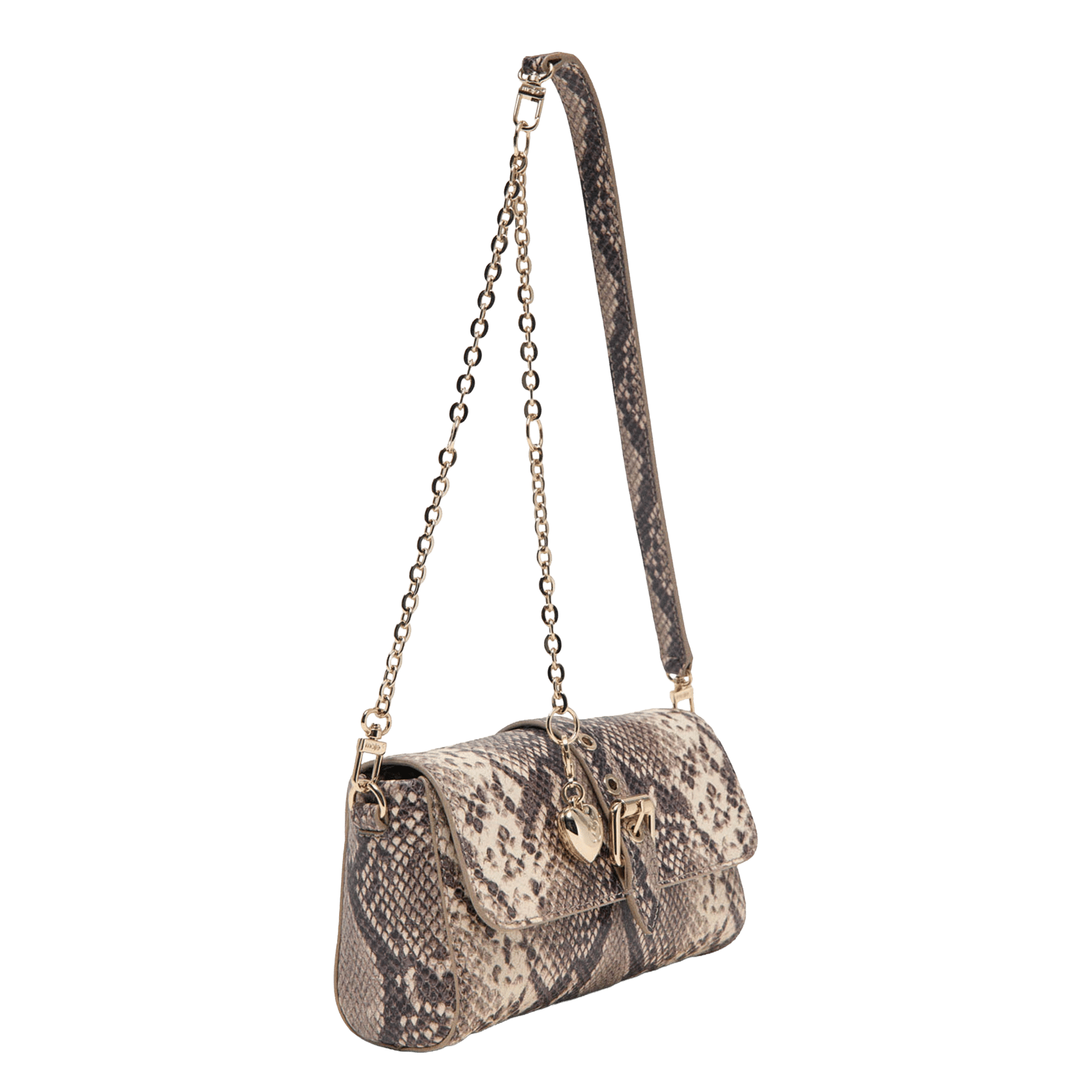 Sac bandoulière à rabat en cuir python MAJE Multicolore