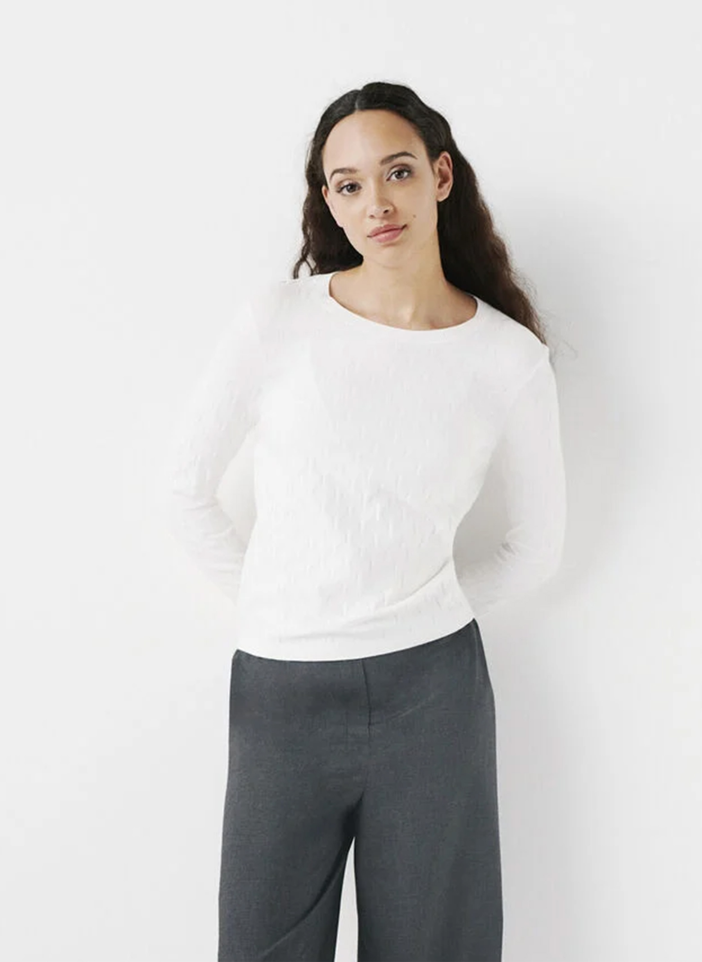 Zopfstrickpullover mit Rundhalsausschnitt CAROLL