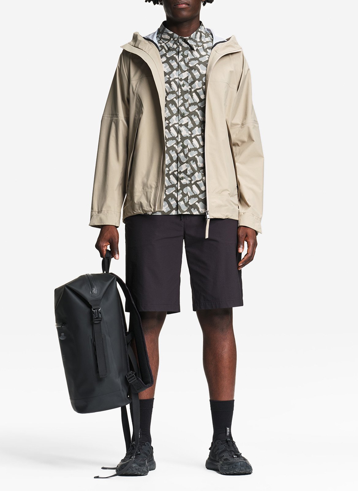 Solid hooded parka coat AIGLE Beige