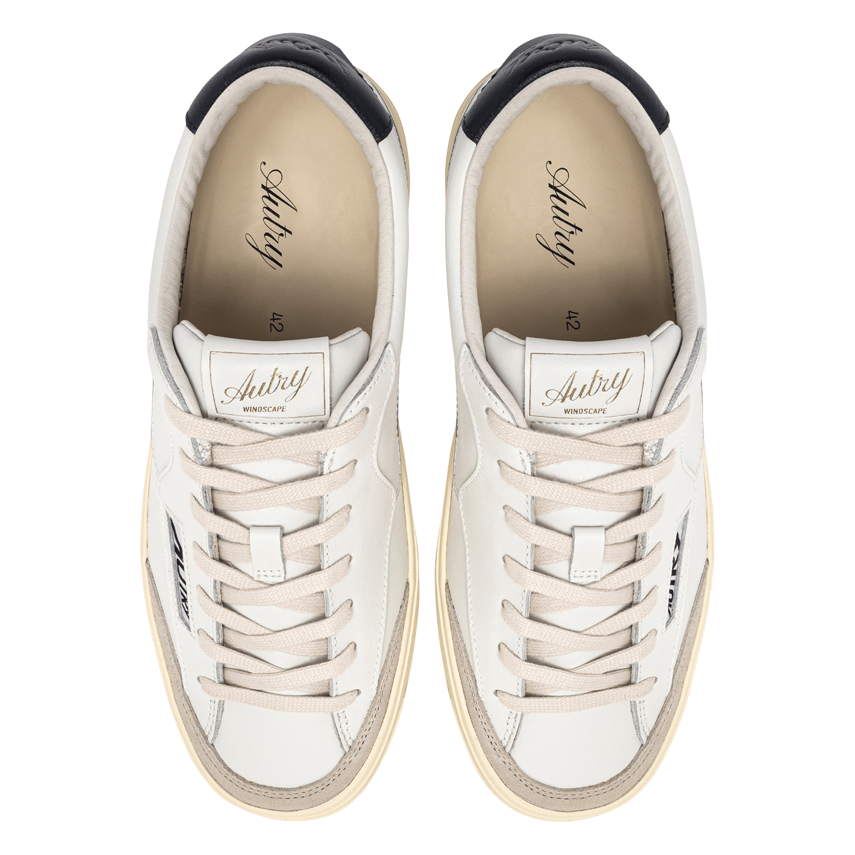 Lage baskets van leermix AUTRY Blauw