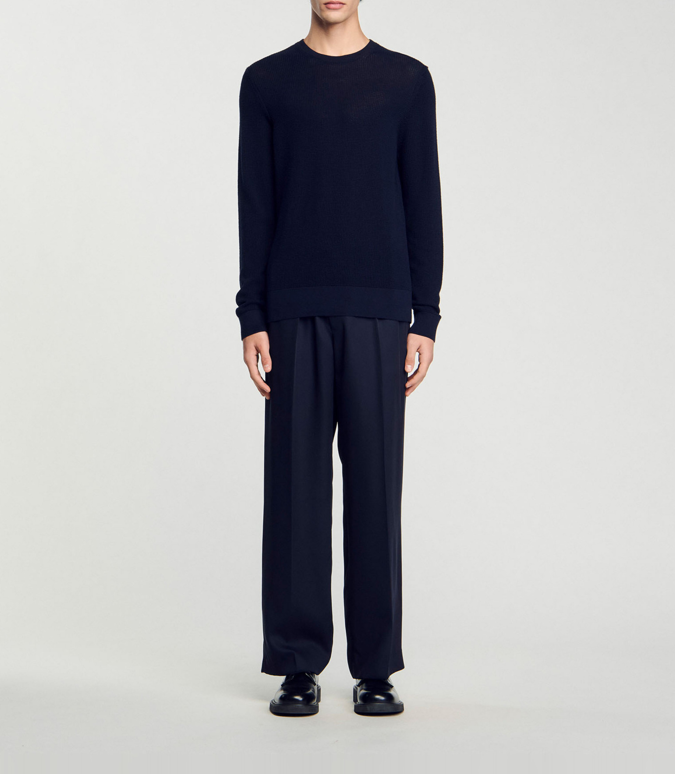 Pull en maille texturée SANDRO Bleu