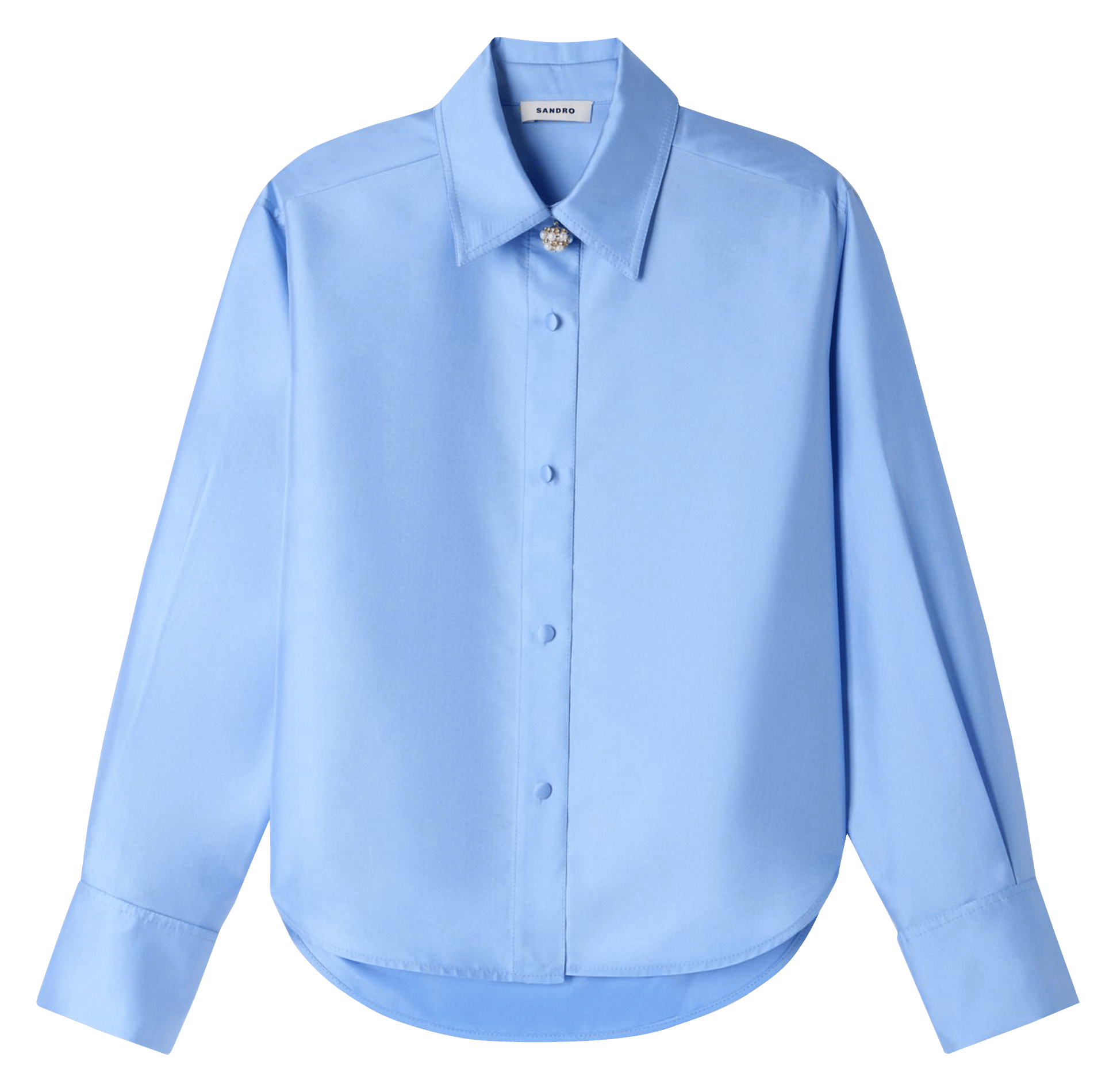 Straight-fit blouse met klassieke kraag SANDRO Blauw