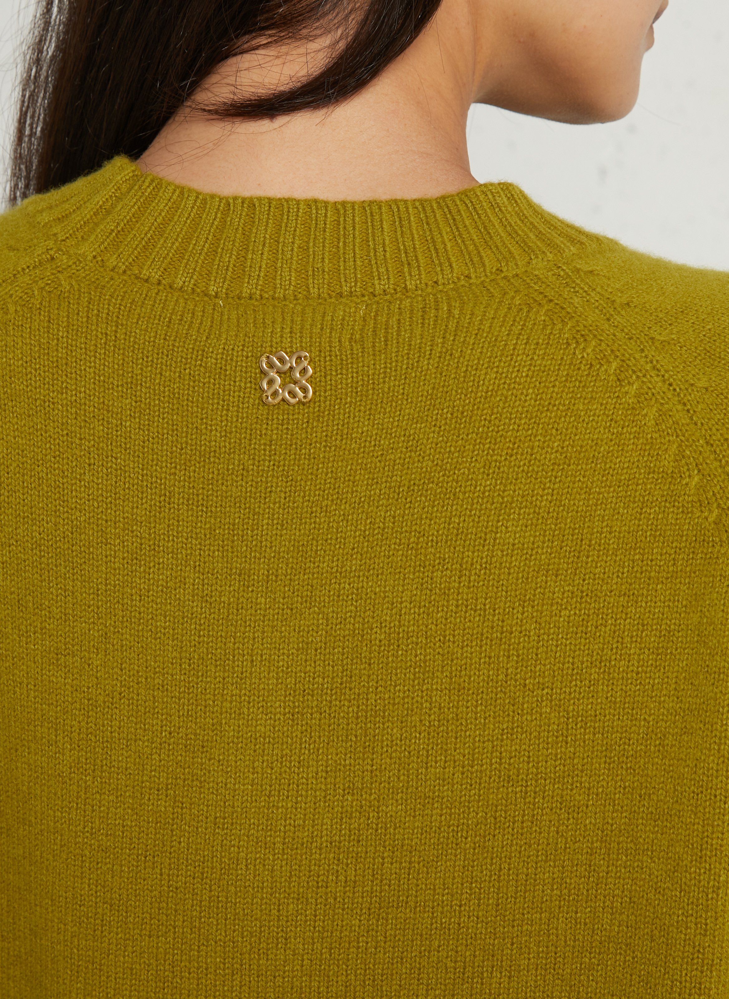 Pull col rond en laine recyclée SUNCOO Vert