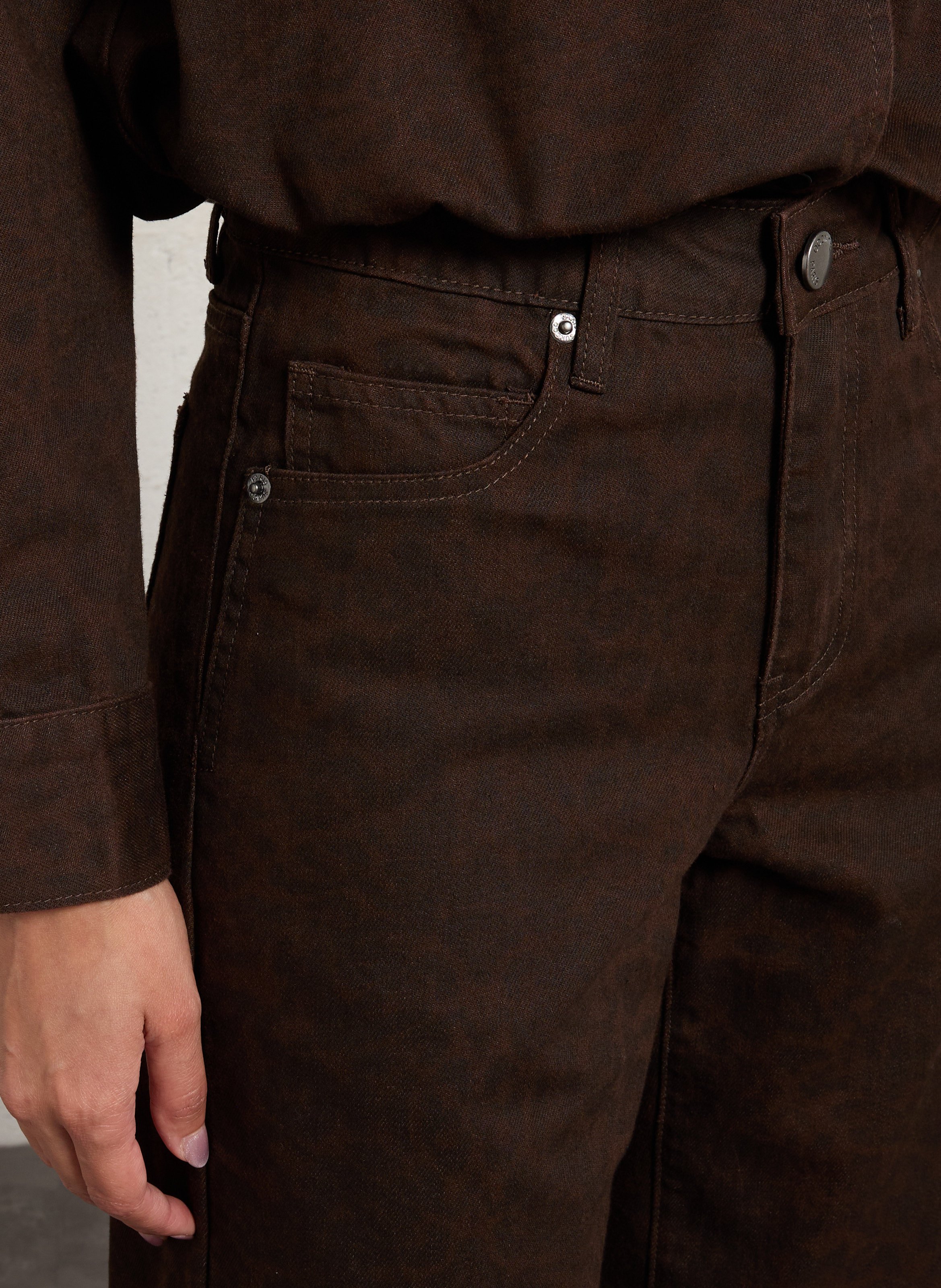 Eco-responsible high-rise wide-leg jeans SUNCOO Brown