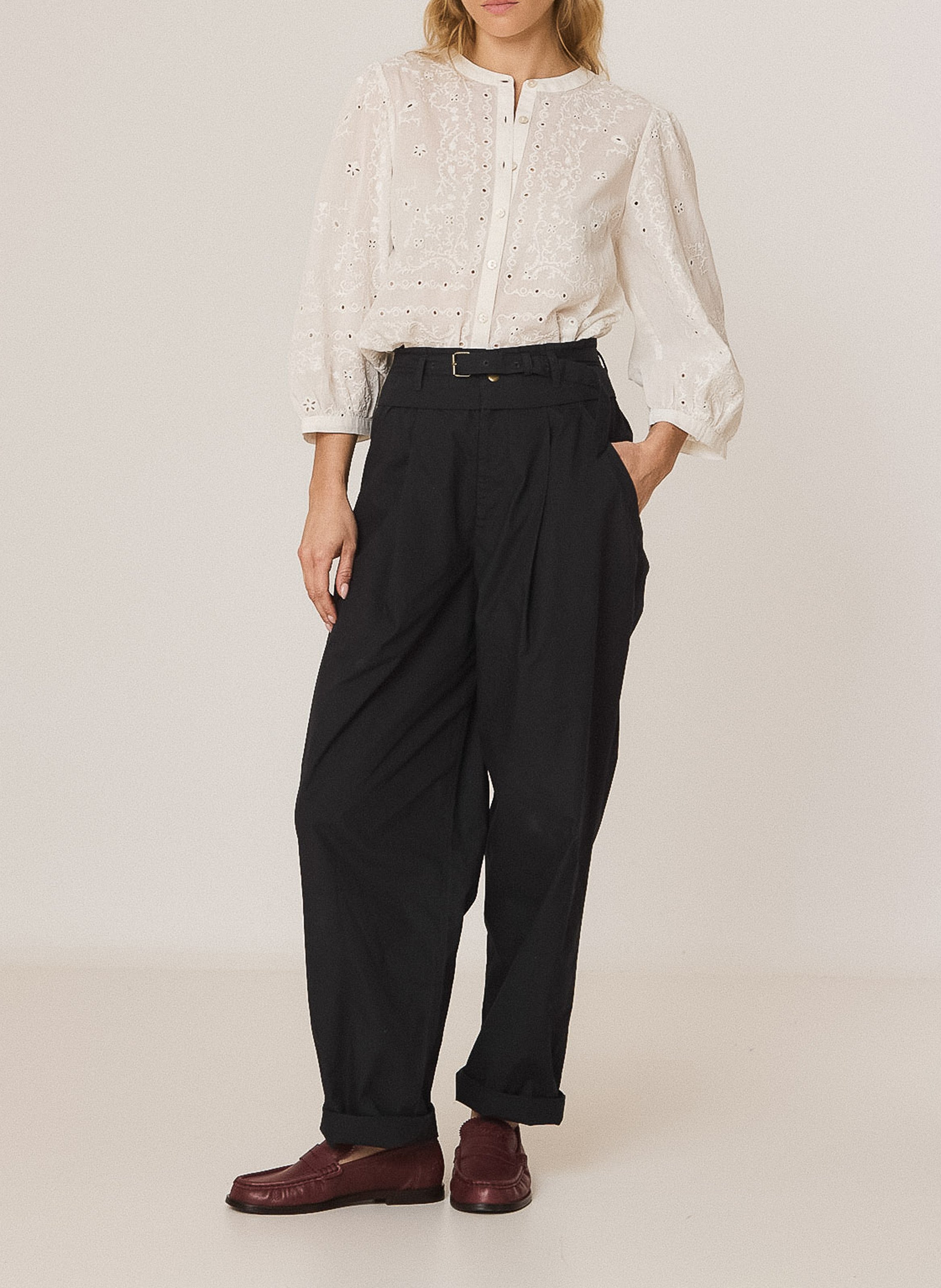 Oversized cotton shirt INDI & COLD White