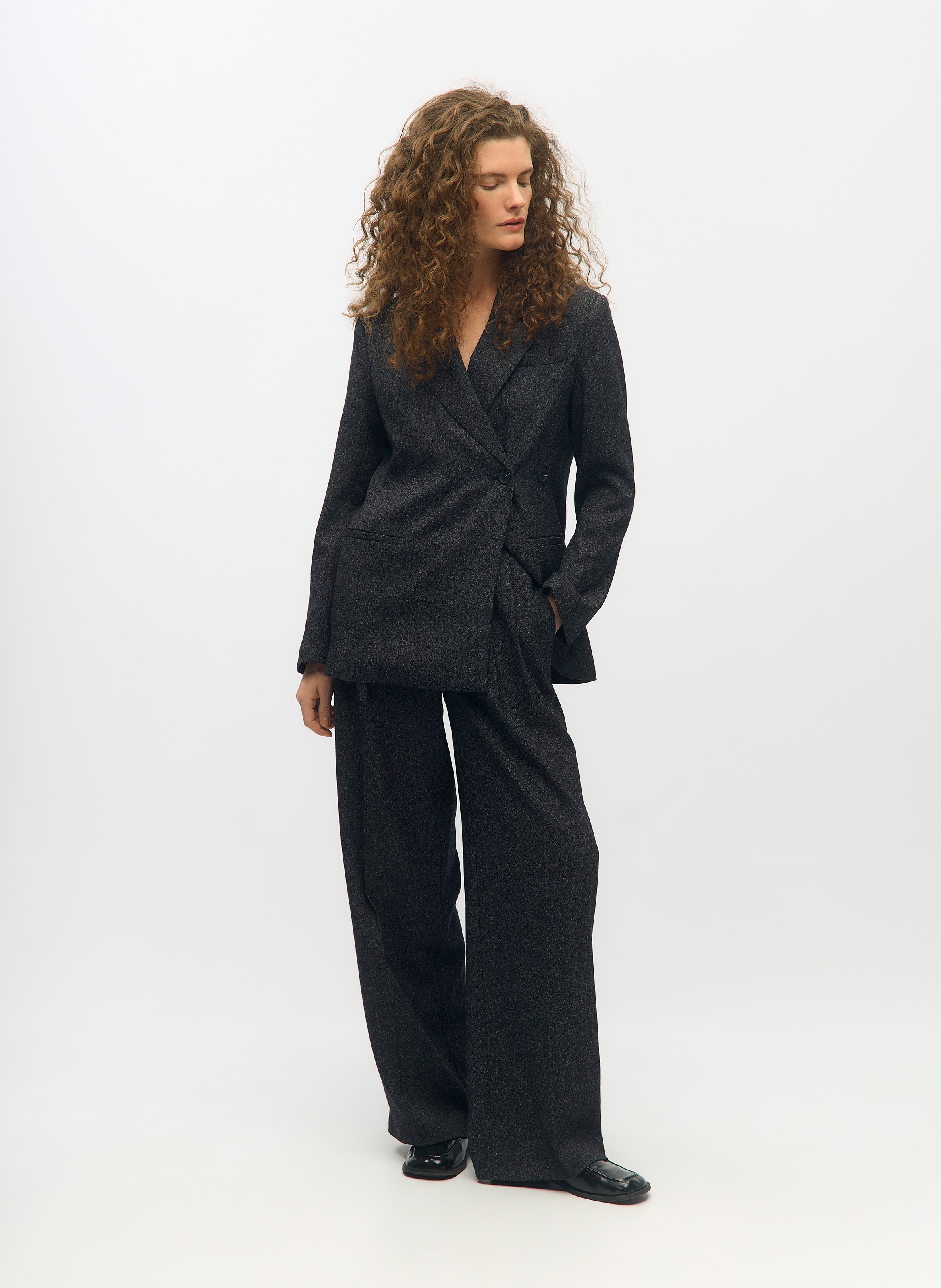 Pantalon droit taille haute OBJECT Noir
