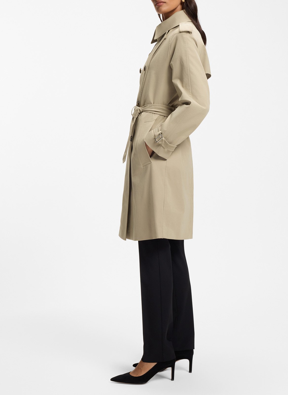 Mid-length belted trench coat BOSS Beige