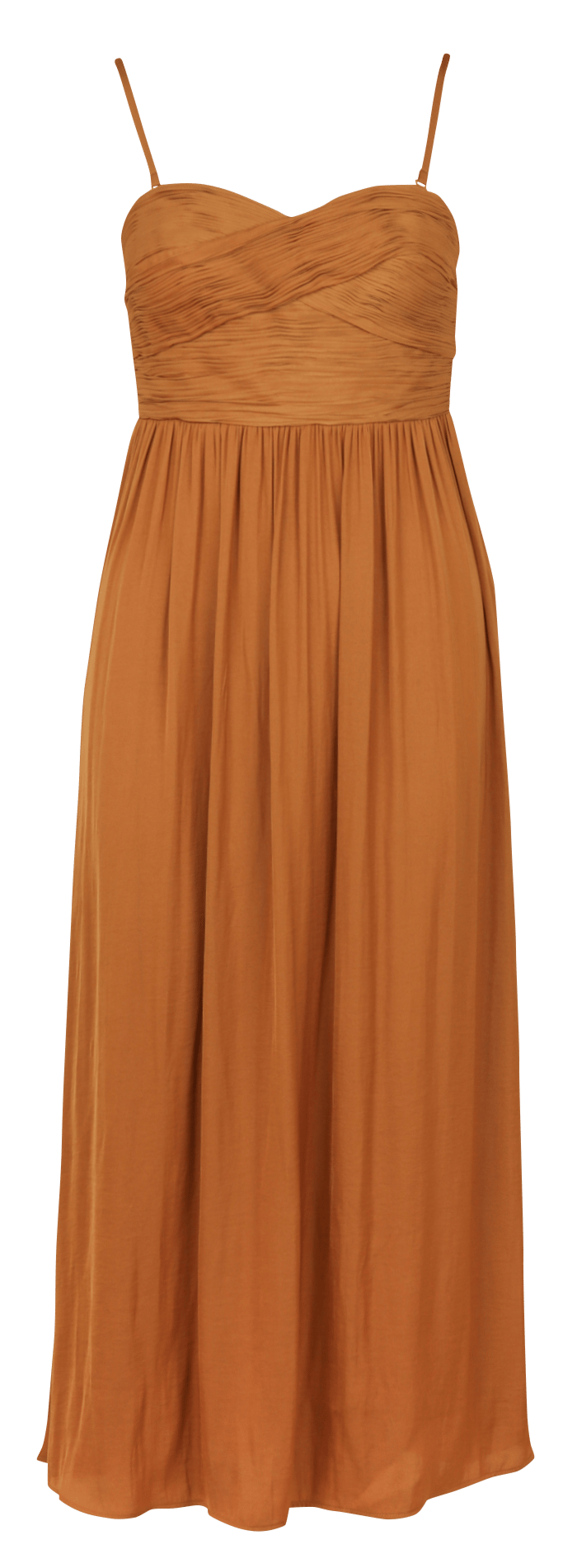 Long pleated strappy maxi dress MAISON 123 Golden