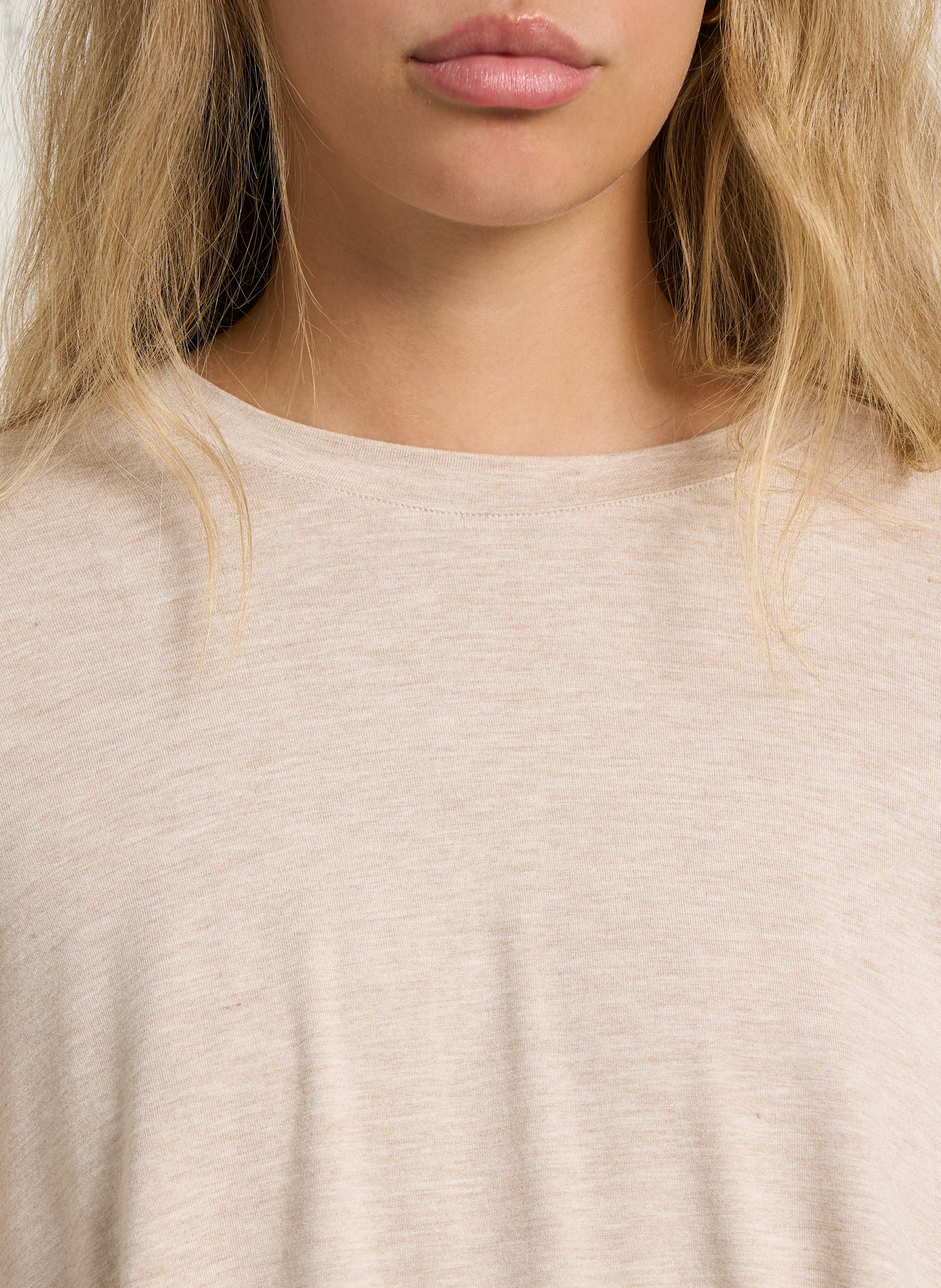 Loose-fit round-neck T-shirt MAJESTIC FILATURES Beige