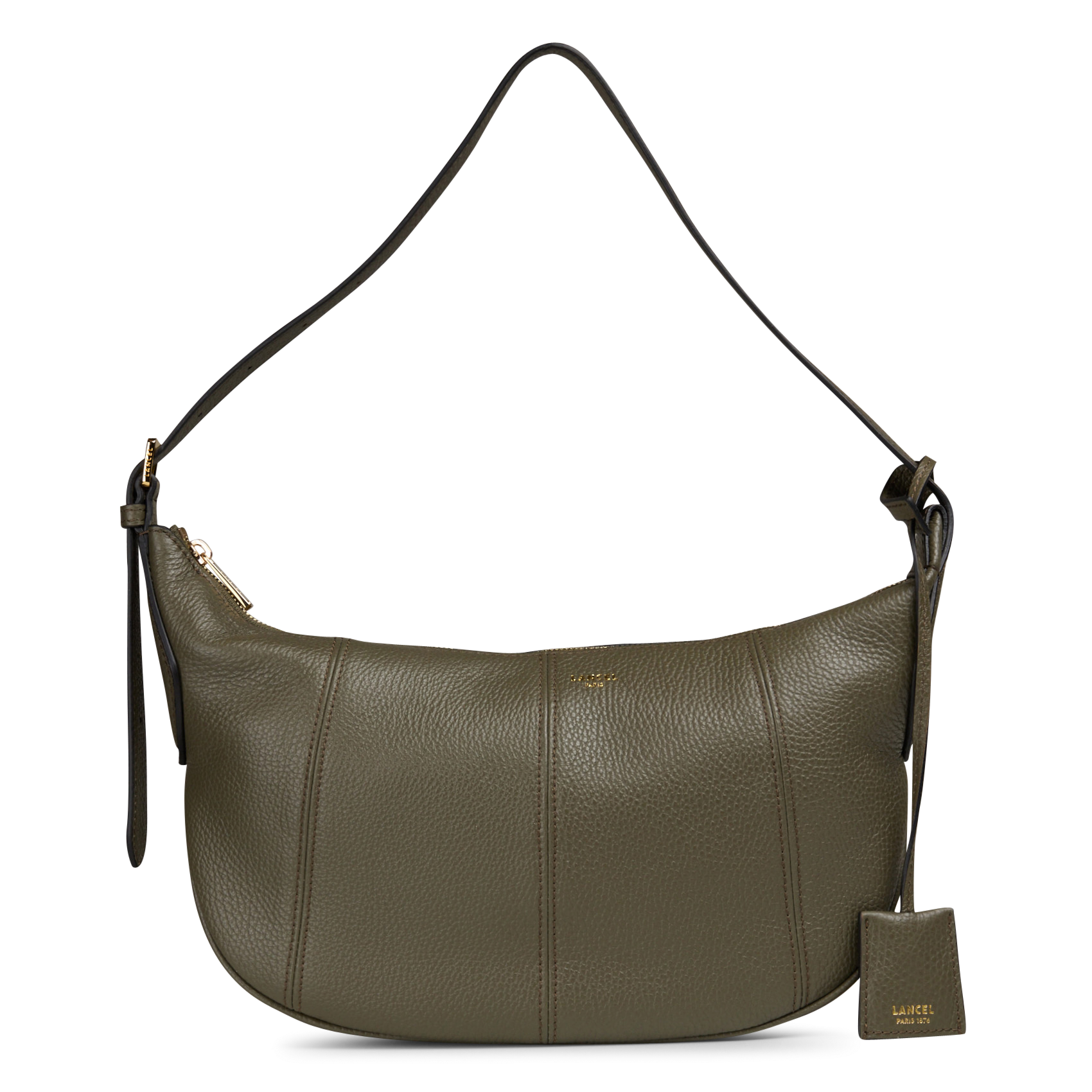 Hobo shoulder bag in leather LANCEL Khaki