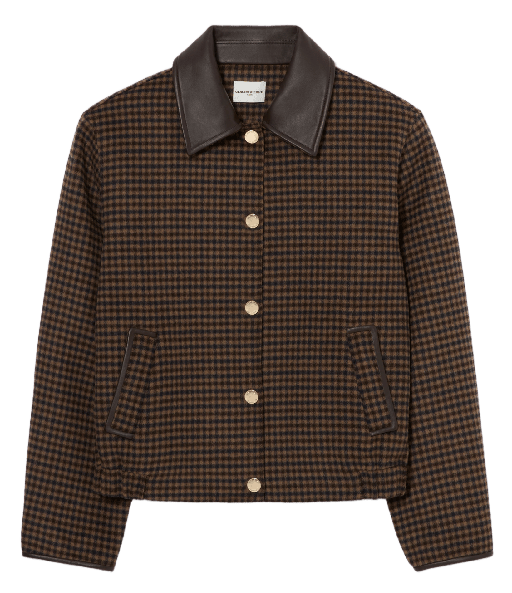 Veste droite à carreaux en laine mélangée CLAUDIE PIERLOT Multicolore