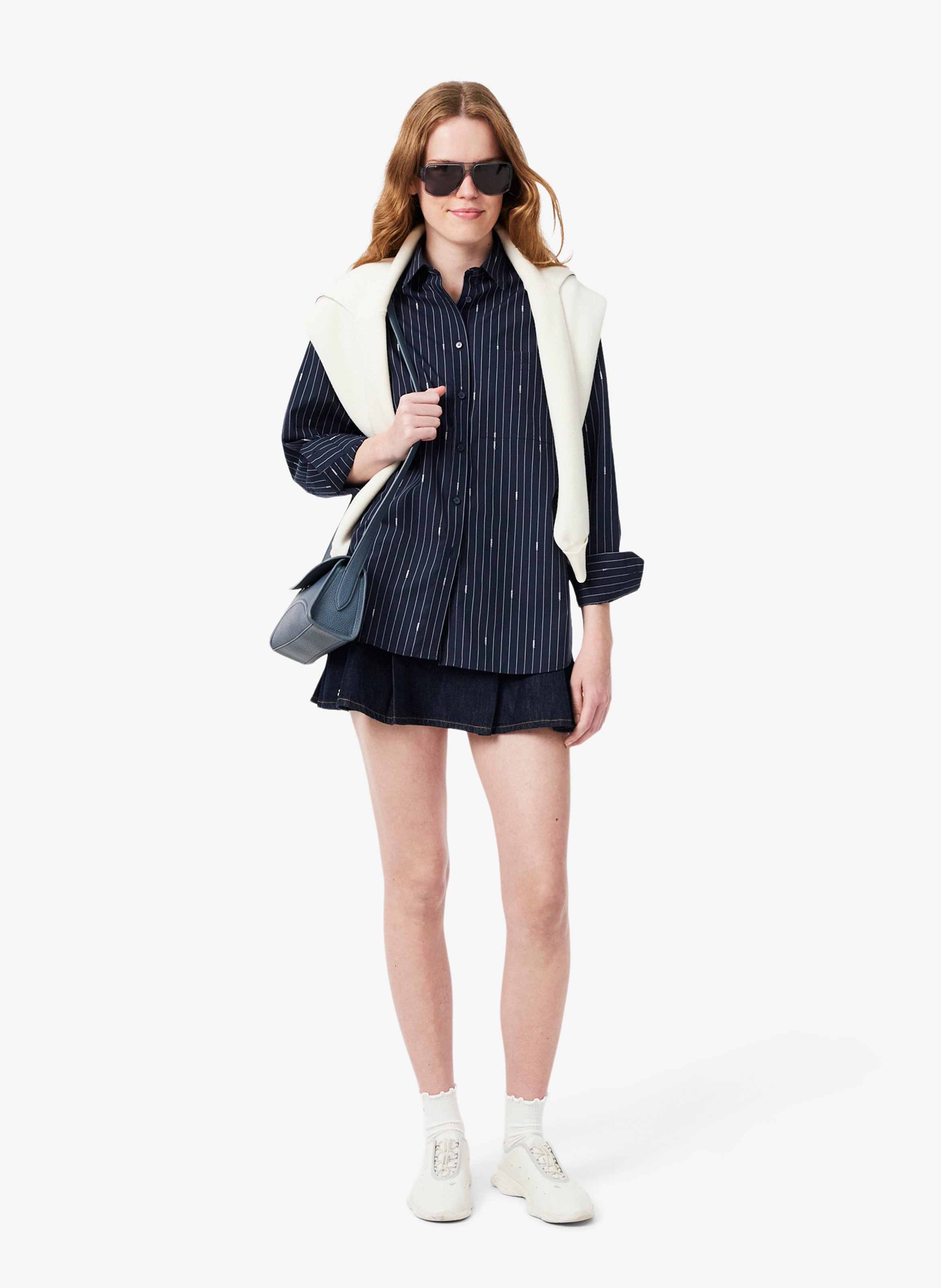 Chemise droite col classique rayée jacquard en coton LACOSTE Multicolore