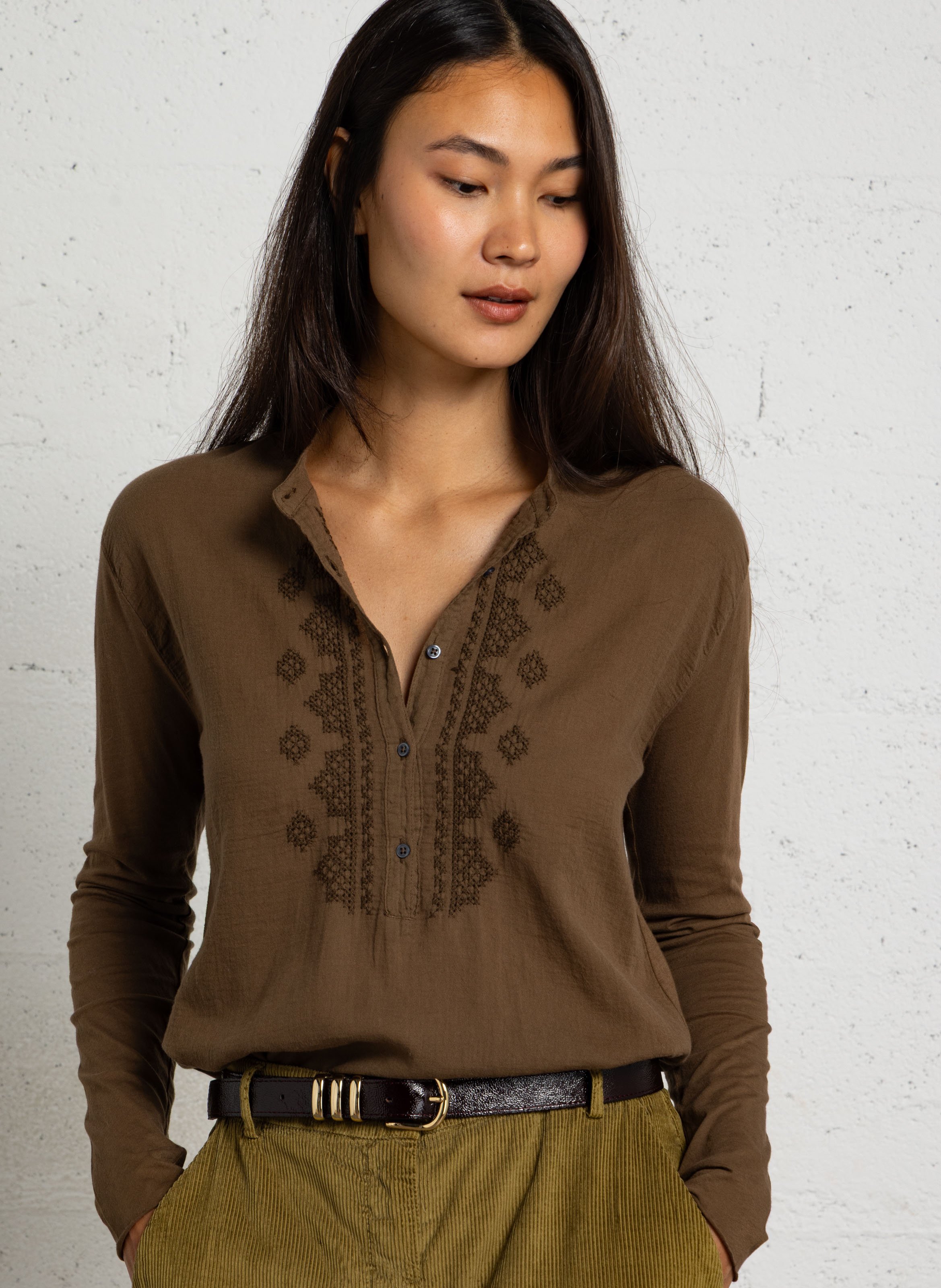 Cotton buttoned collar t-shirt HARTFORD