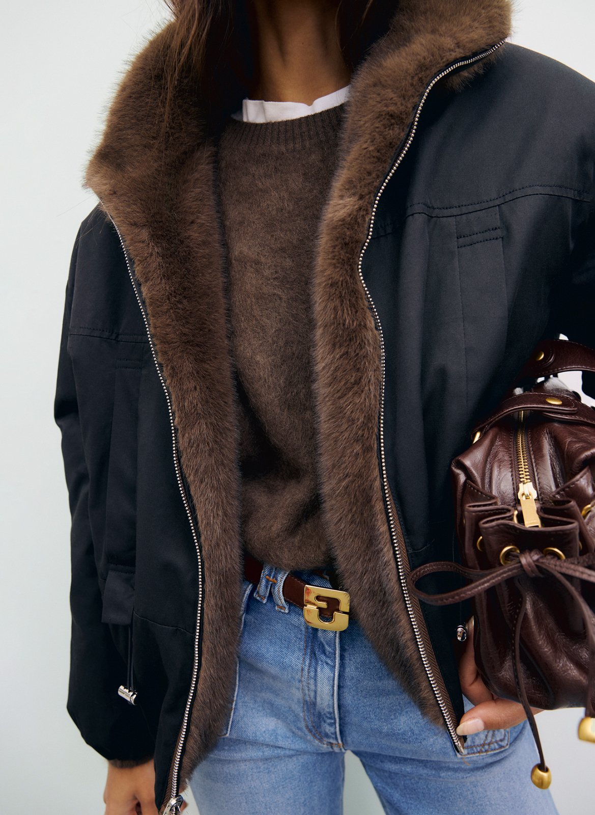 Manteau réversible effet fourrure GERARD DAREL Bruin