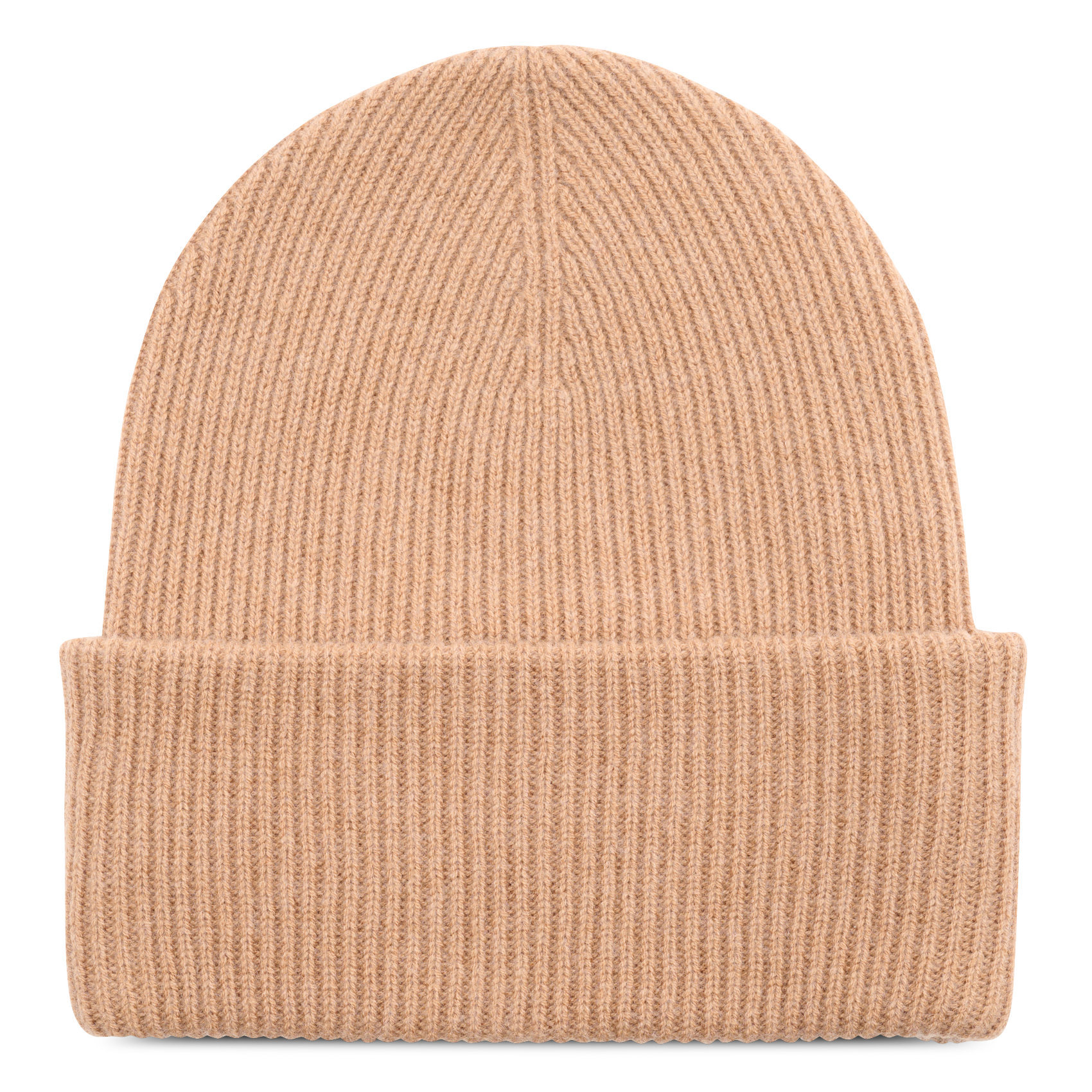 Bonnet à revers uni en laine ZAPA Marron