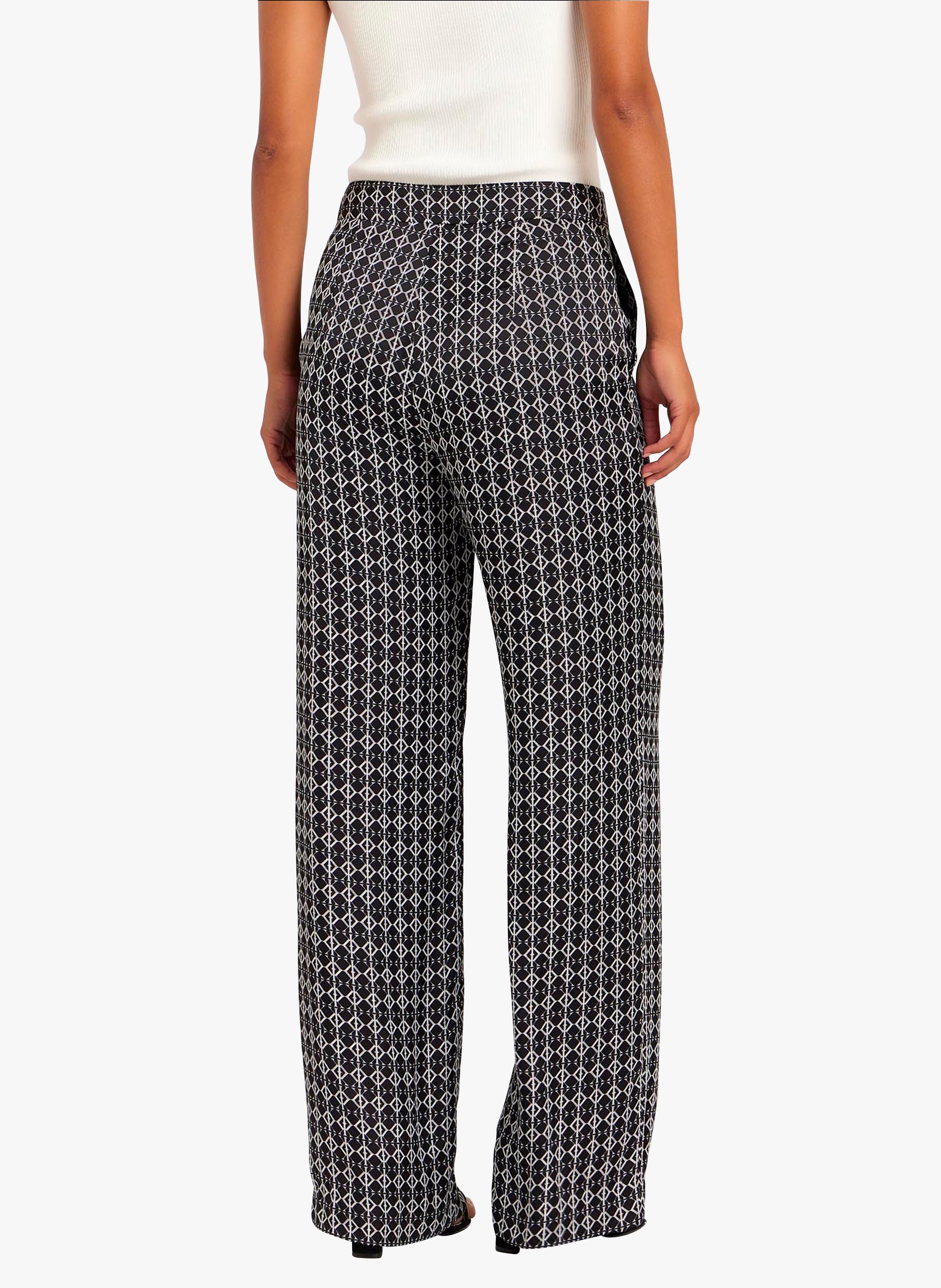 Flowing Wideleg Pants With Monogram Noir Blanc Kookai Women Place