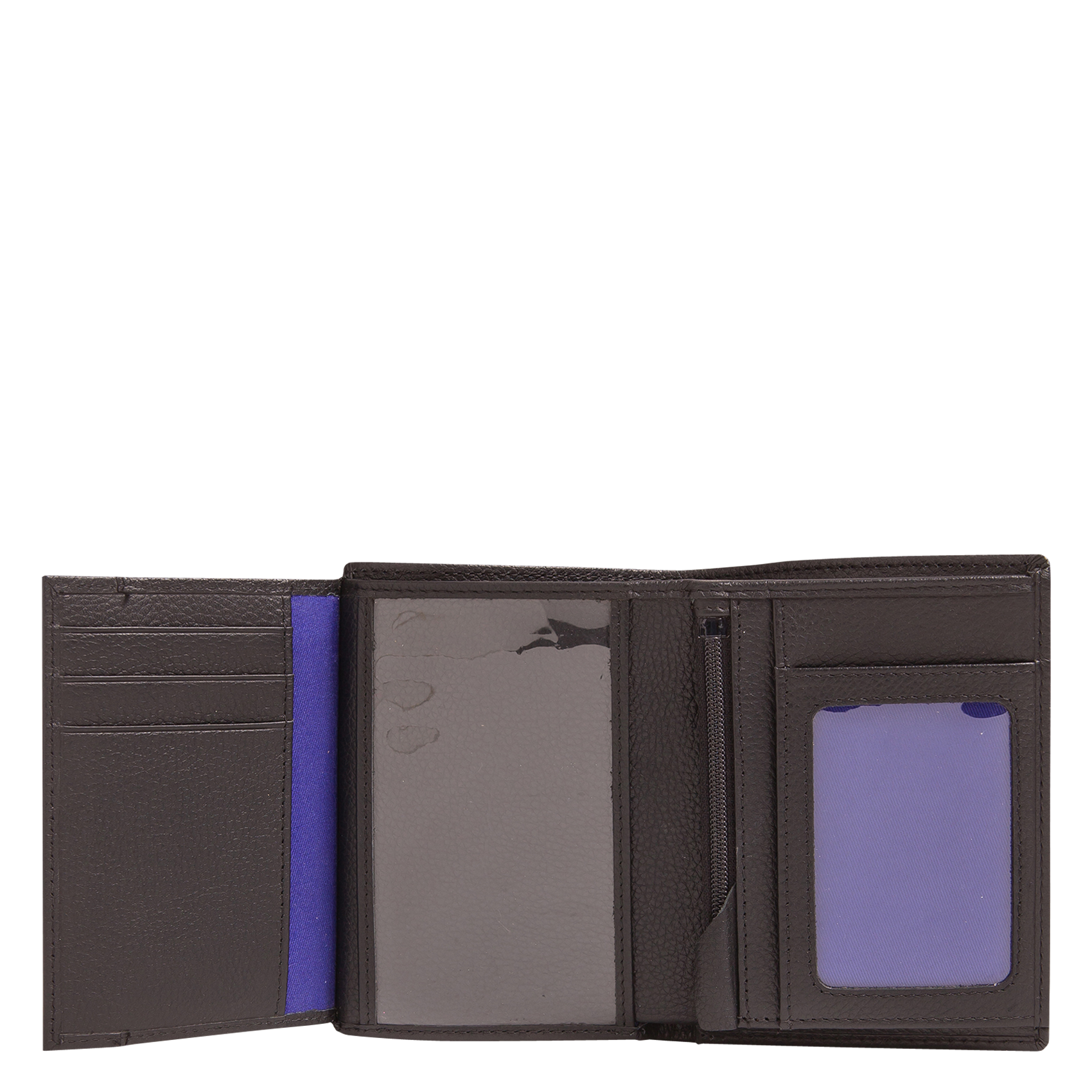 Portefeuille van generfd vaarsleer met rits LE TANNEUR Zwart