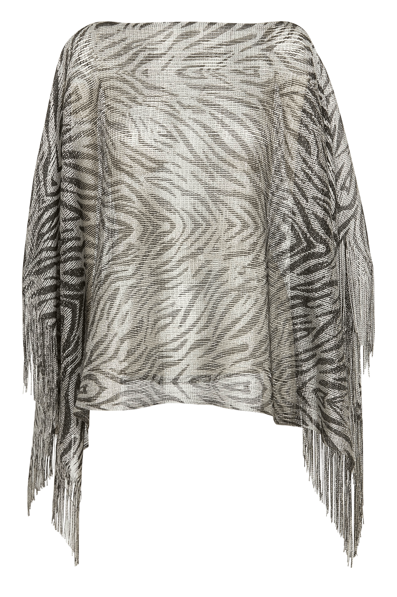 Wijde cape met dierenmotief ZilverLIU JO