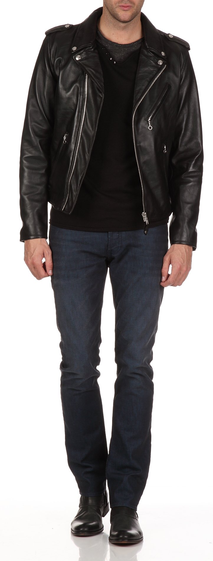 Perfecto Lederjacke mit Rei&szlig;verschluss SCHOTT Schwarz