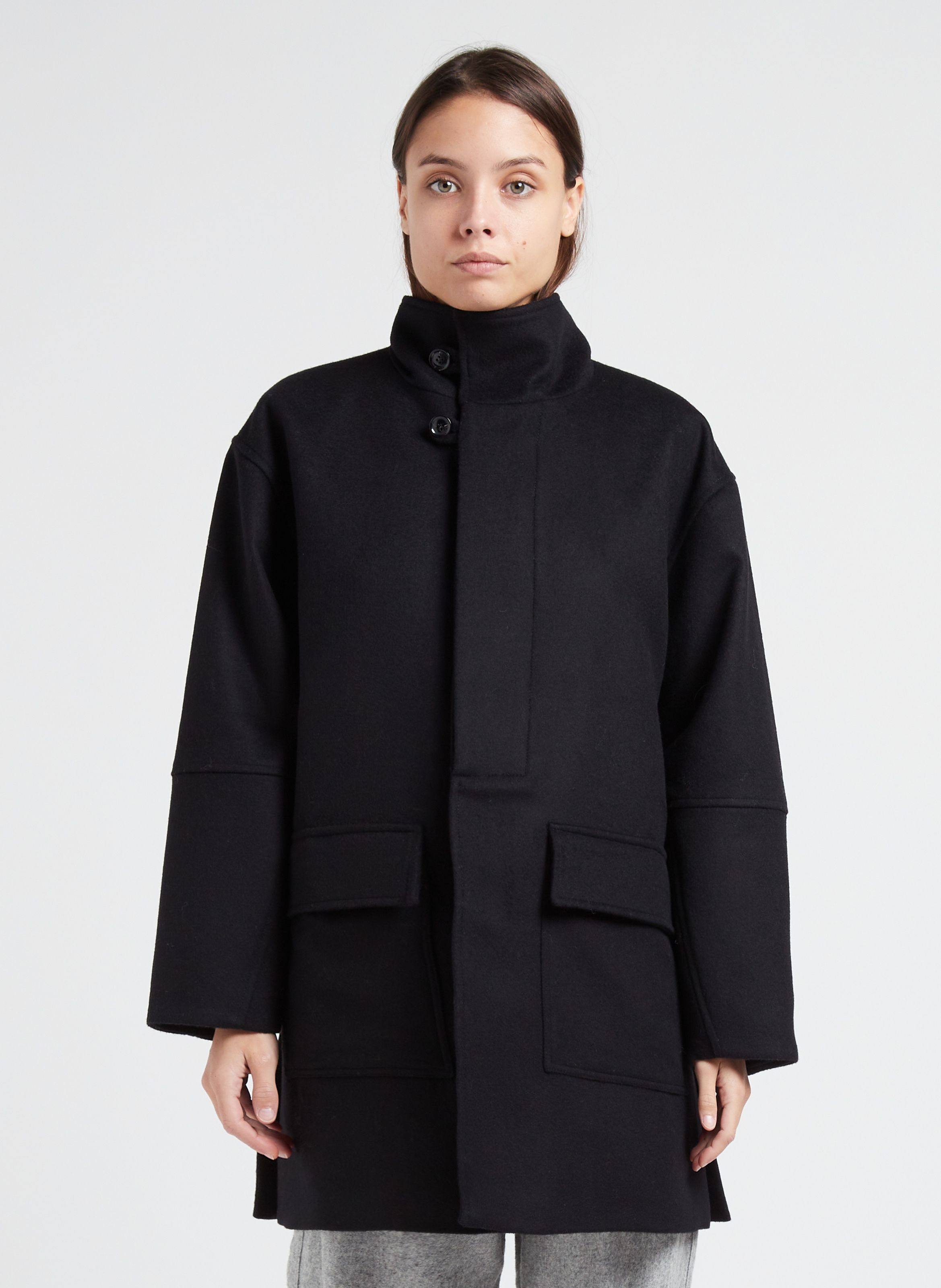 Manteau laine best sale col montant