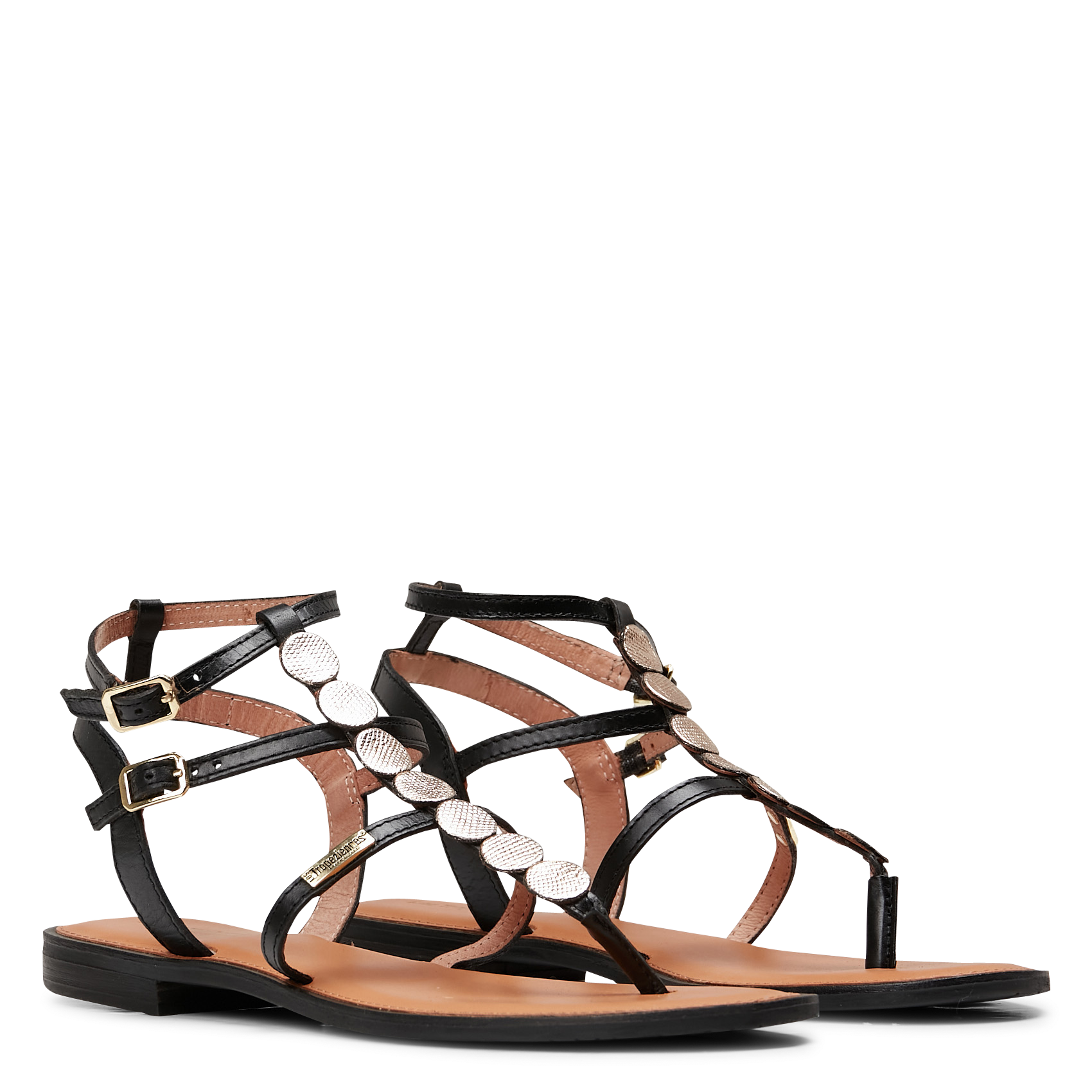 Sandales plates en cuir LES TROPEZIENNES PAR M.BELARBI Blanc