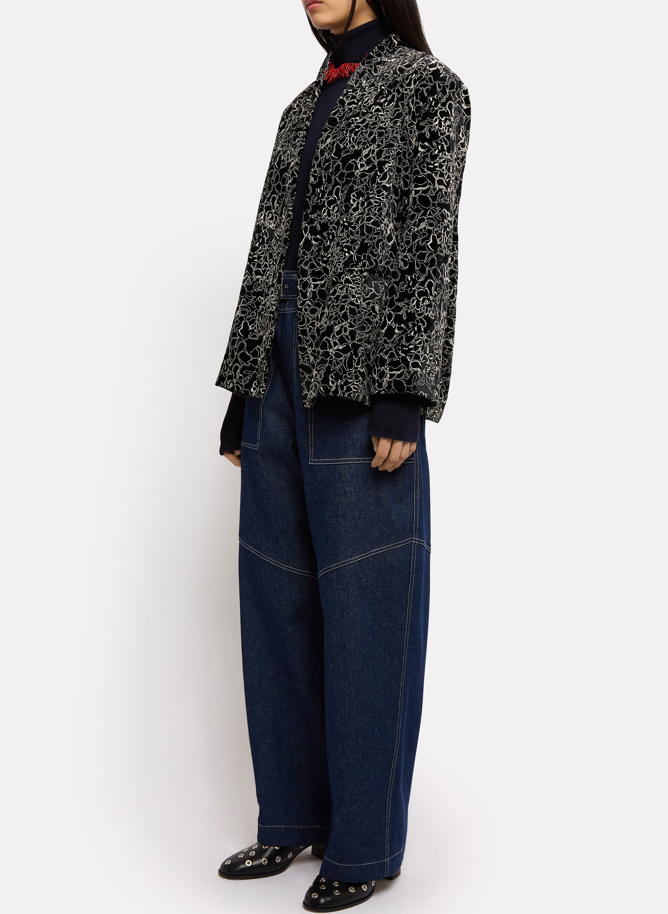 Veste droite pailletée ROSEANNA Noir