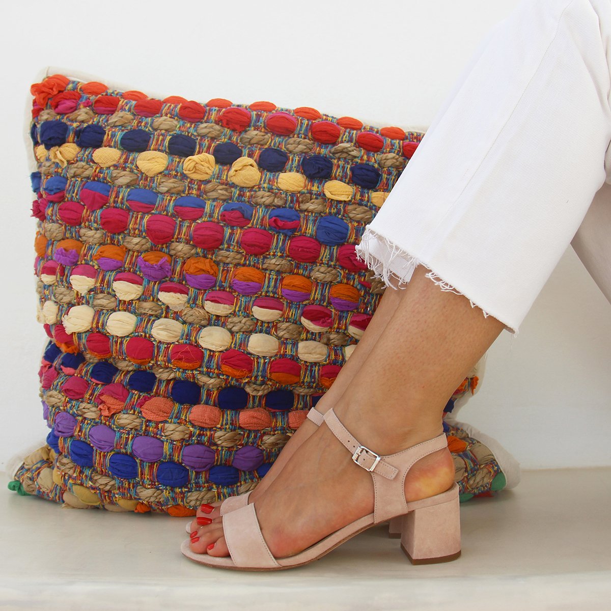 Medium heel suede sandals JULES & JENN Beige