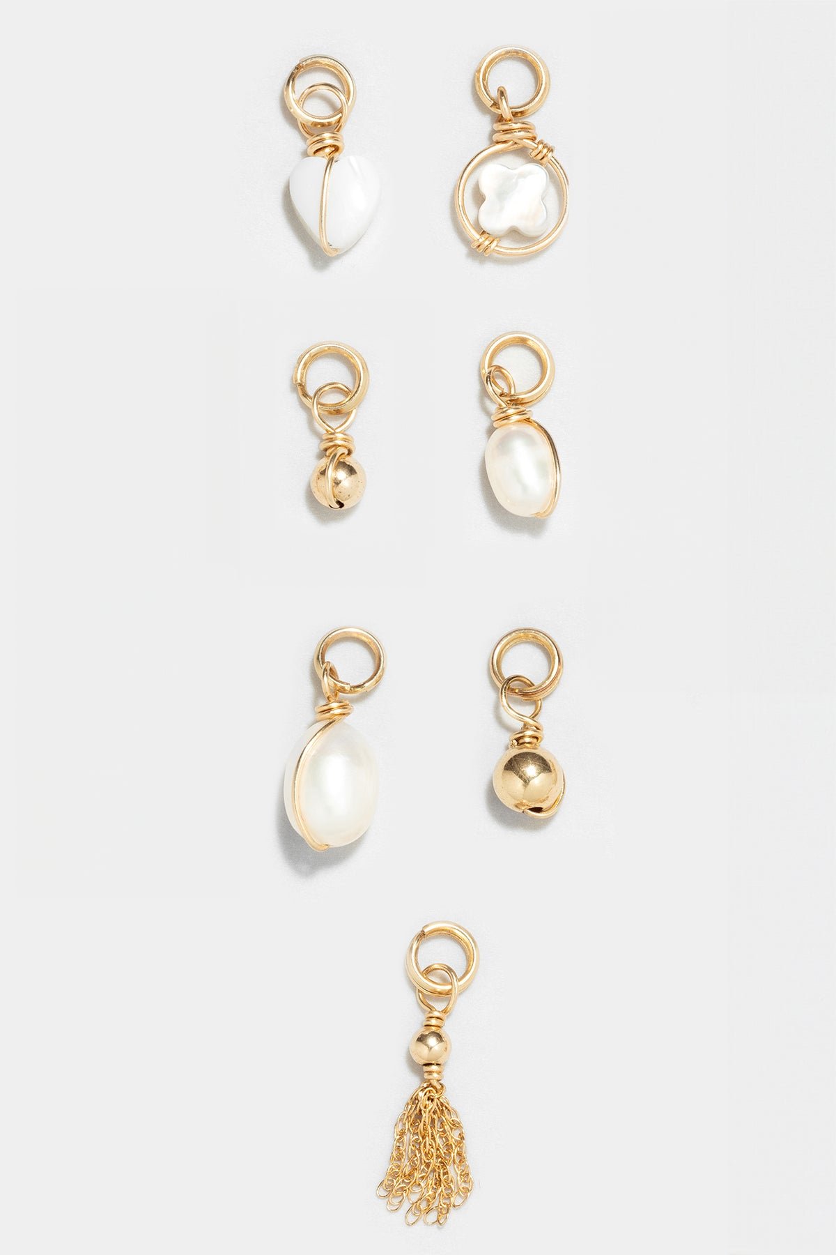 Mother of Pearl Heart Charm Pendant YAY White