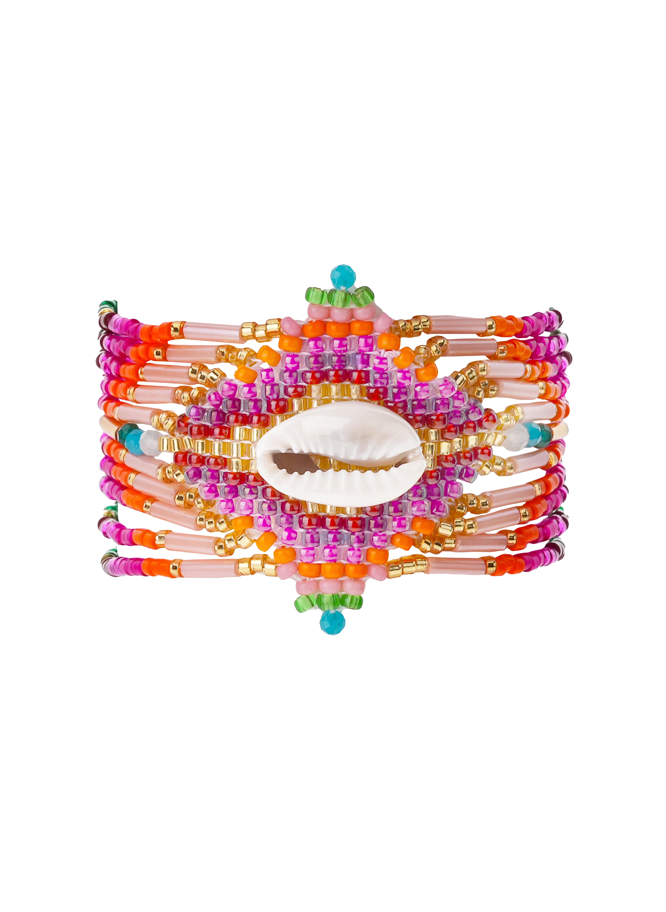 Multilink cuff bracelet with magnetic clasp HIPANEMA Pink