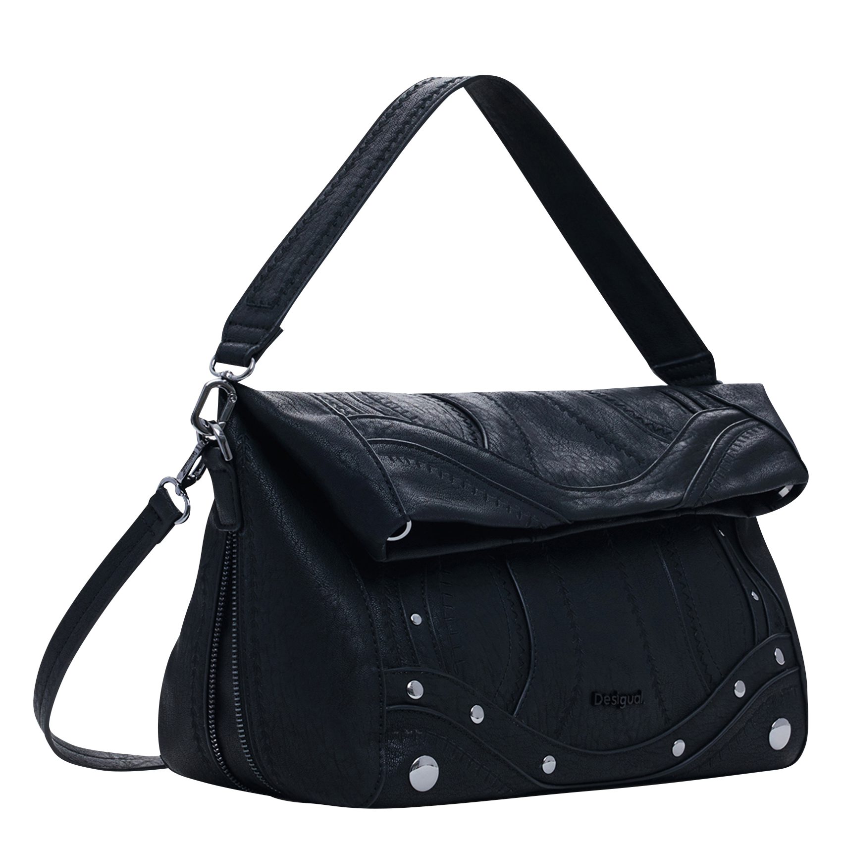 Sac bandoulière à détails cloutés DESIGUAL Noir