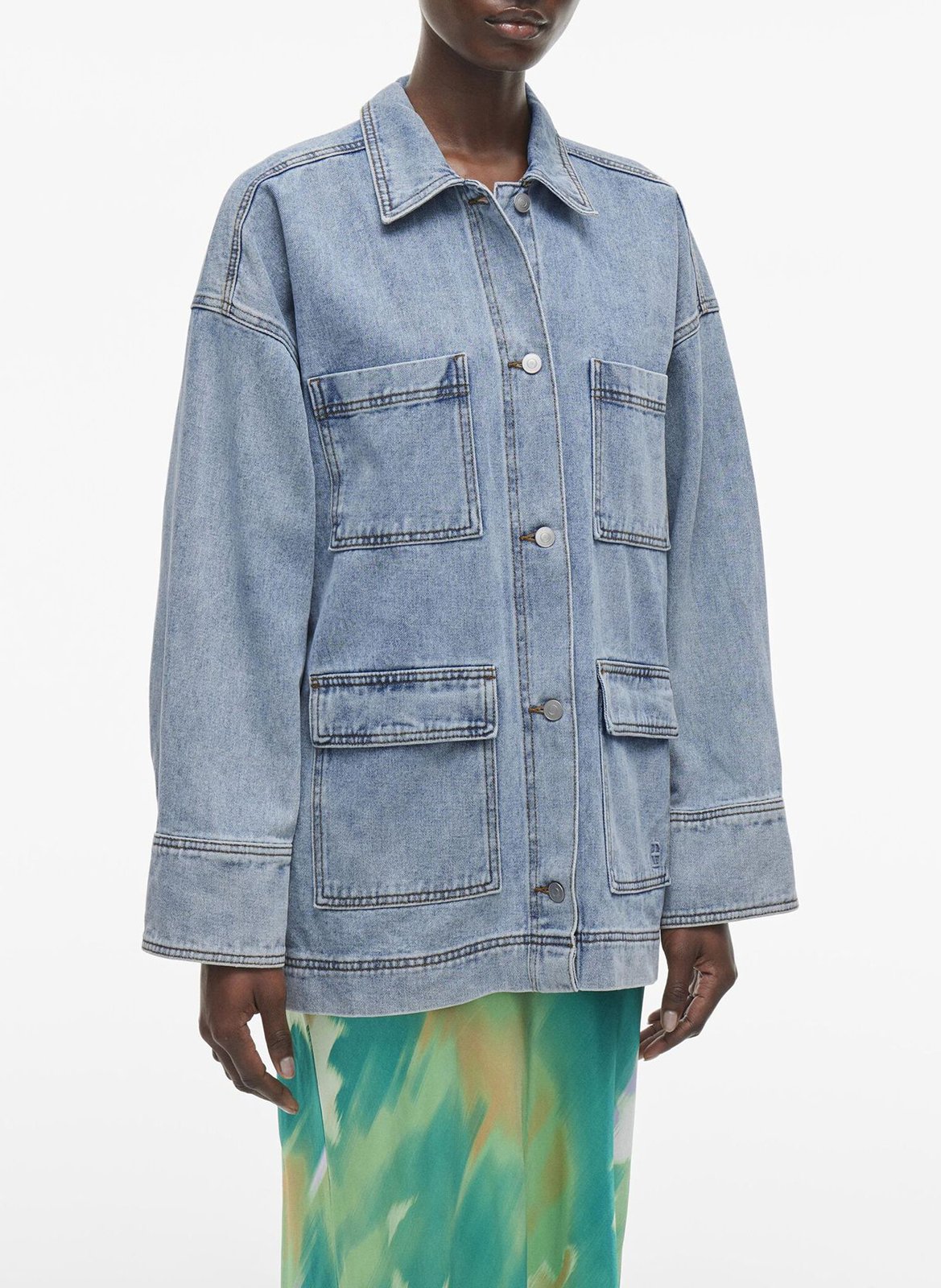 Oversize-Jacke aus Baumwollmischung ROUGE EDIT Blau