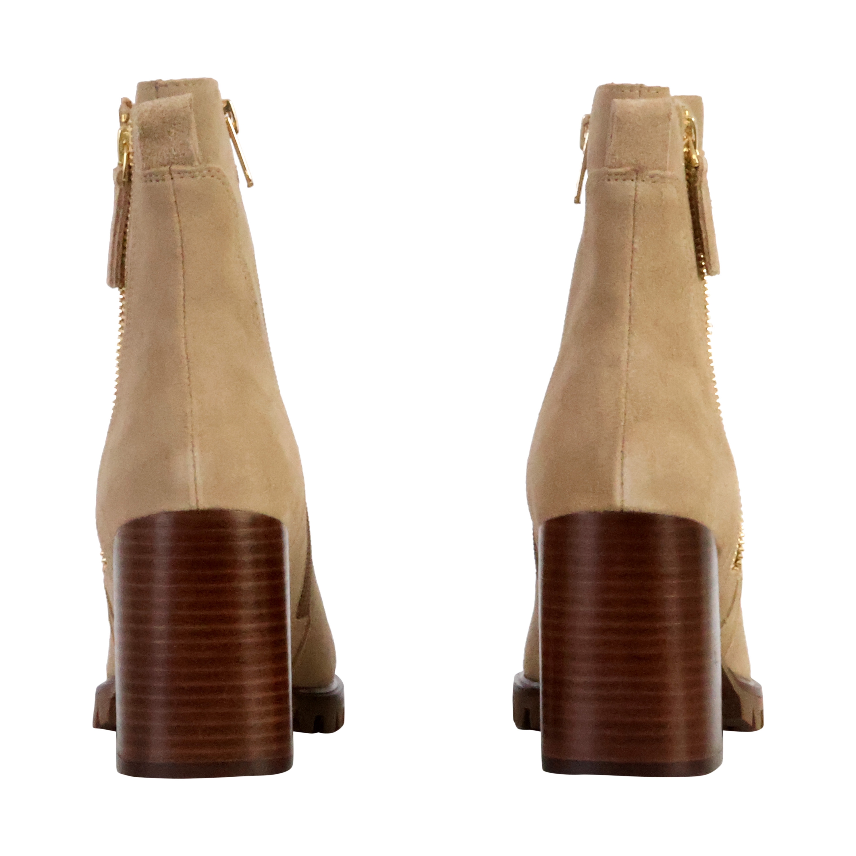 Silene leather heeled ankle boots EMILIE KARSTON Beige