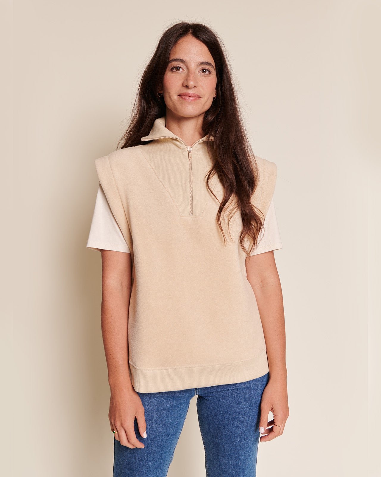 The sleeveless Vadim fleece in recycled fleece EMOI EMOI Beige