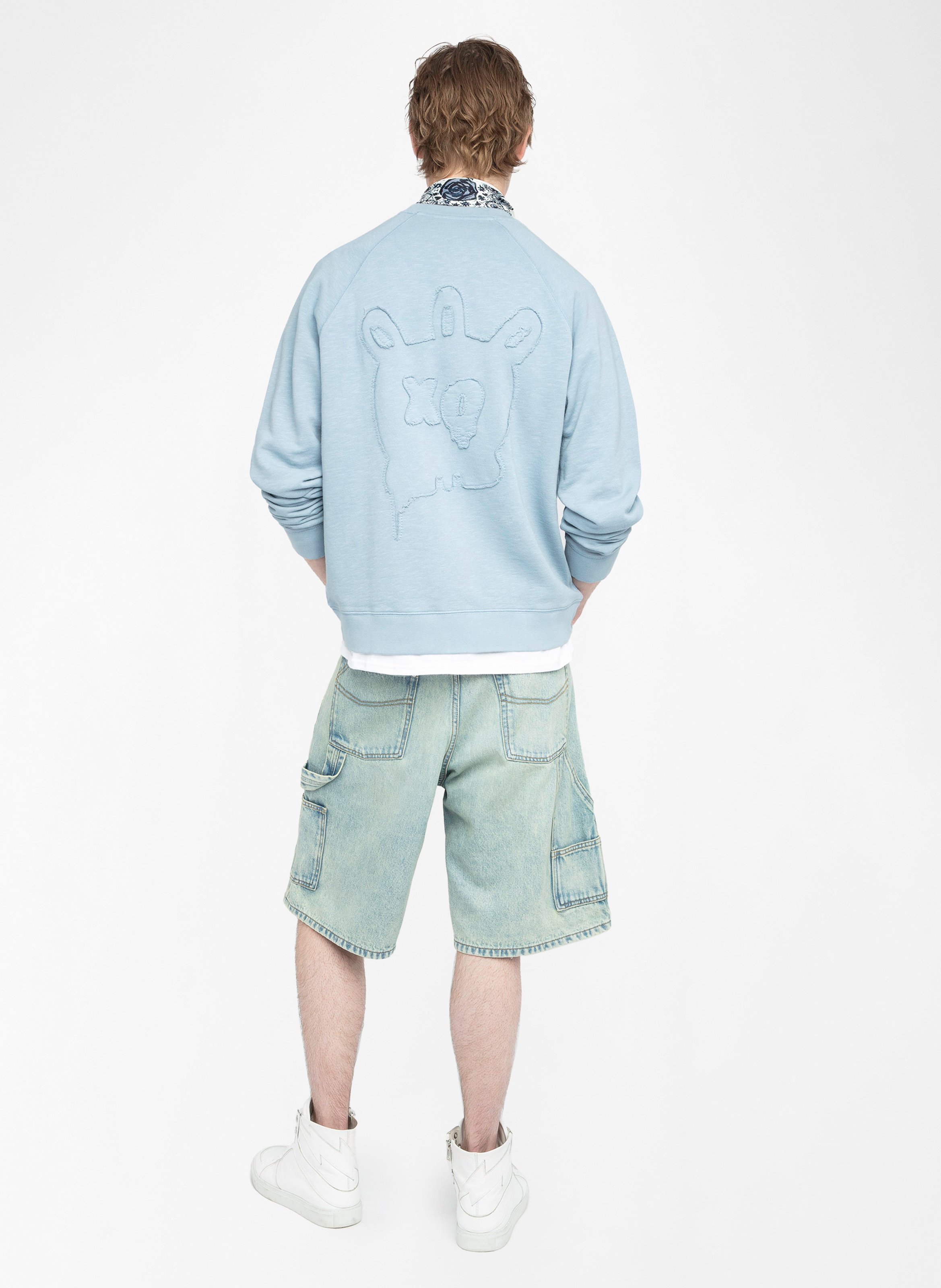 Sweat col rond en coton ZADIG&amp;VOLTAIRE Bleu