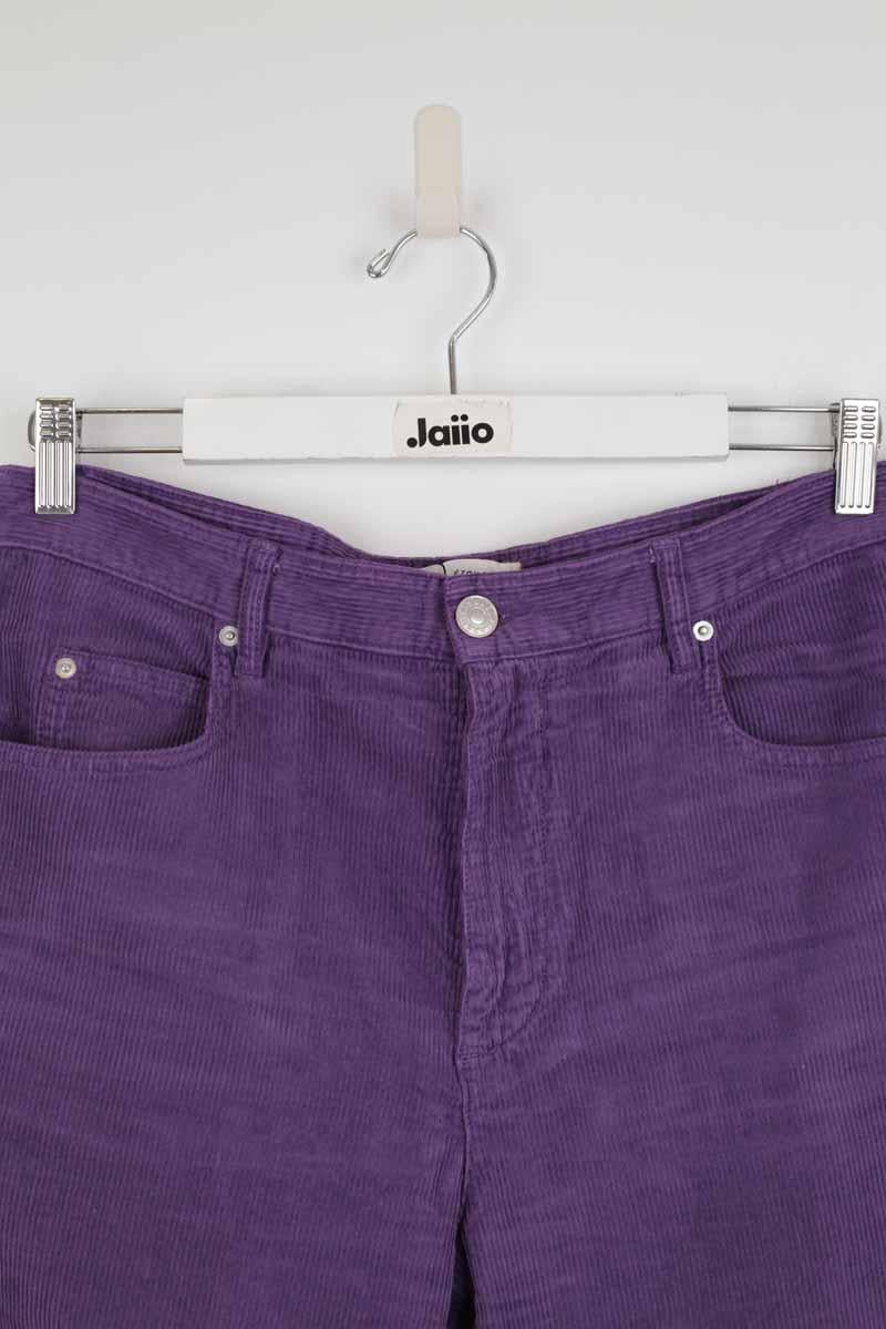 Slim cotton trousers ISABEL MARANT ÉTOILE - SECONDE MAIN Purple