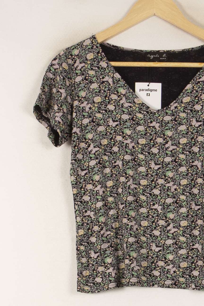 Tommy Badge T-shirt AGNES B. - Seconde Main Multicolored