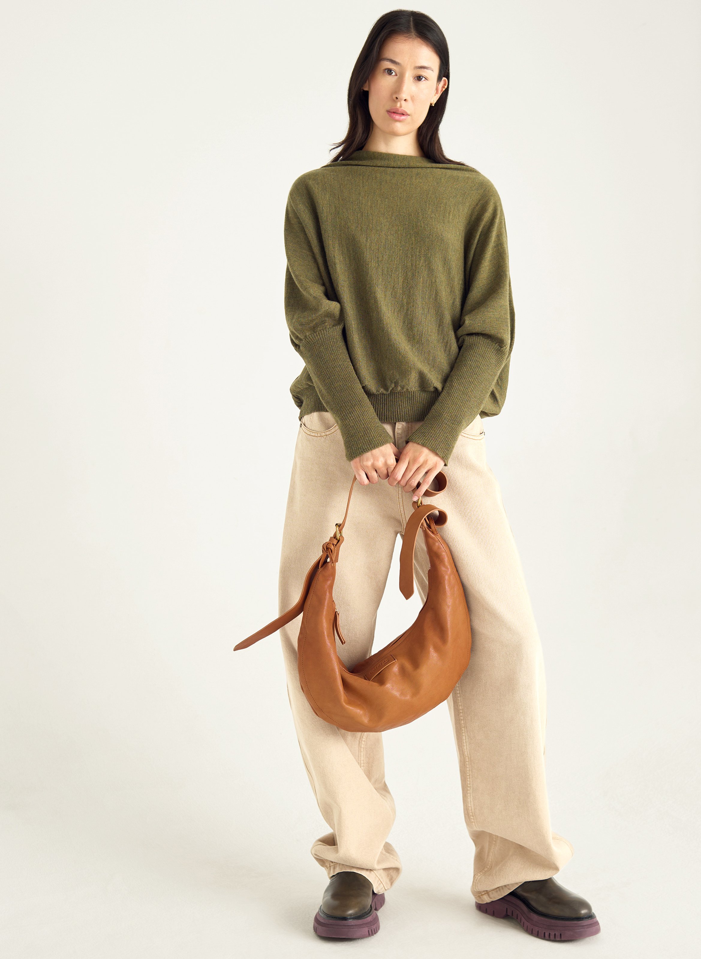 Weiter Wollpullover  ACOTE Grun